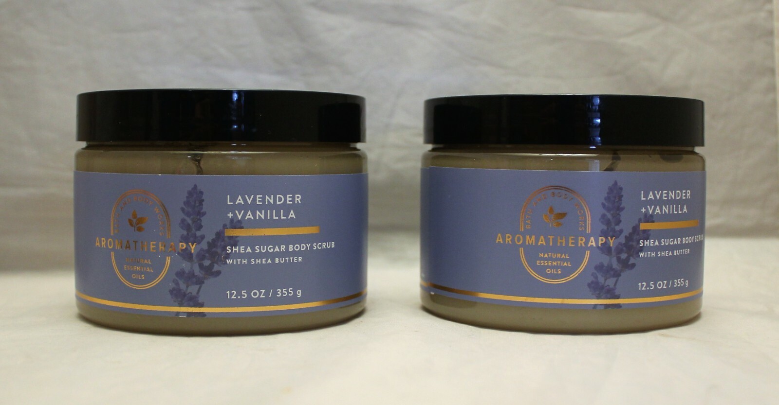 2 Bath & Body Works Aromatherapy Lavender Vanilla Shea Butter Sugar Body Scrub
