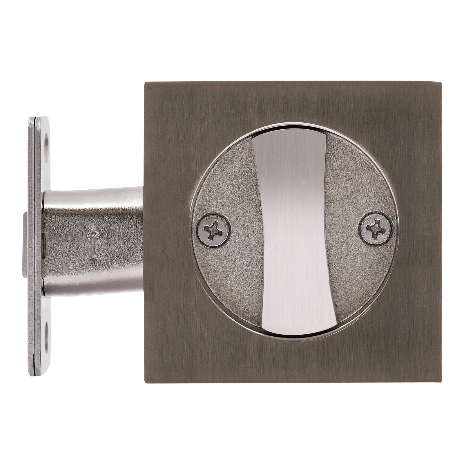 Cavity Sliding door Lock Privacy Function Entry lock Silver Square