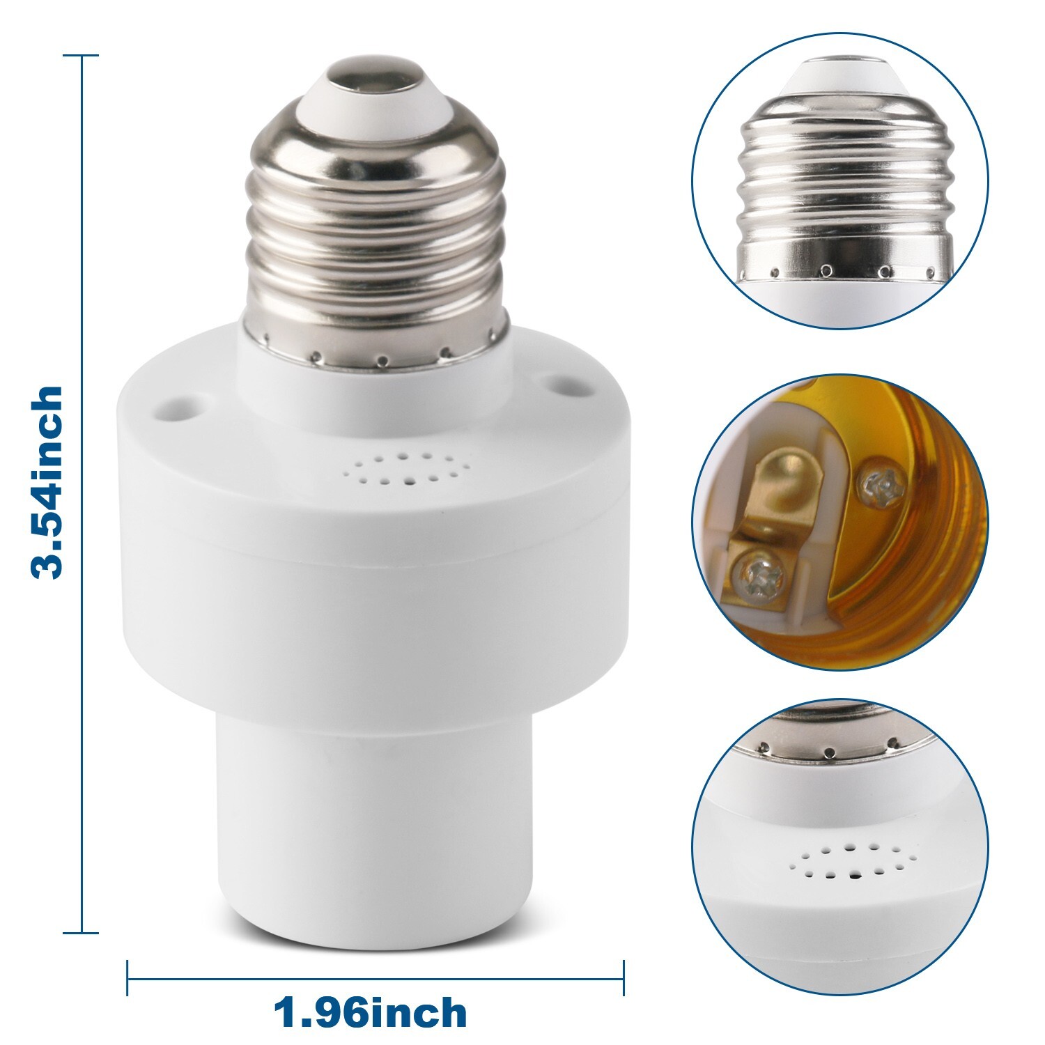 2Pack E27/E26 Radar Motion Light Holder Detector Base Lamp Switch Bulb Socket