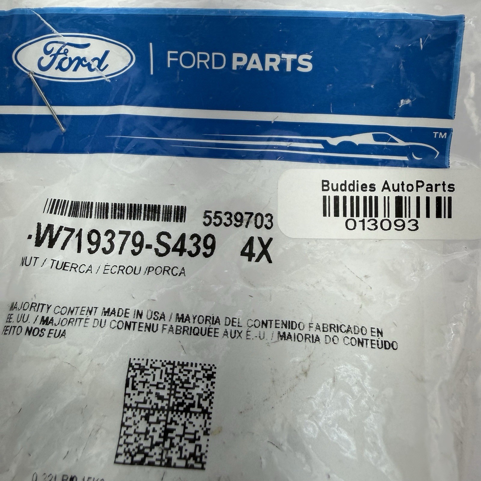 2015-2023 FORD F-150 F150 NUT MOUNT BOLT NUT W719379-S439 OEM