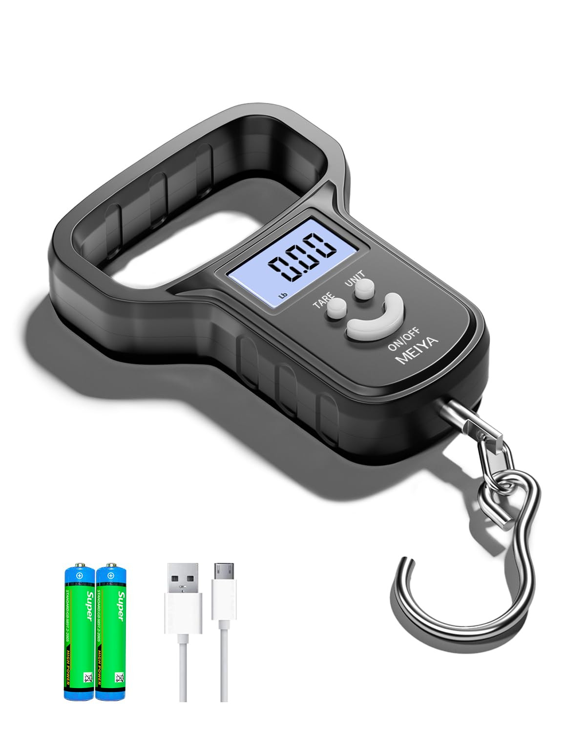 Fish Scale/Fishing Scale: Dual Power (Battery/Rechargeable), Extra Wide Handle,