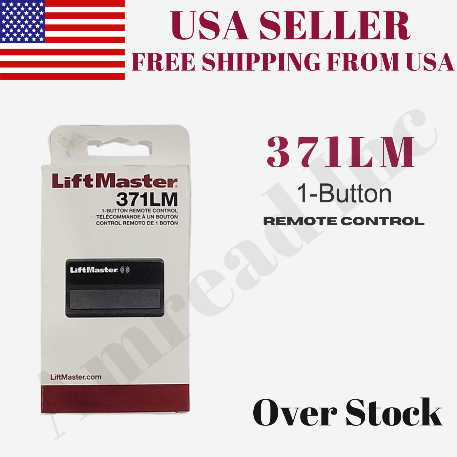 LiftMaster 371LM Security+ Garage Door Opener Remote Black 1 Button 315MHz