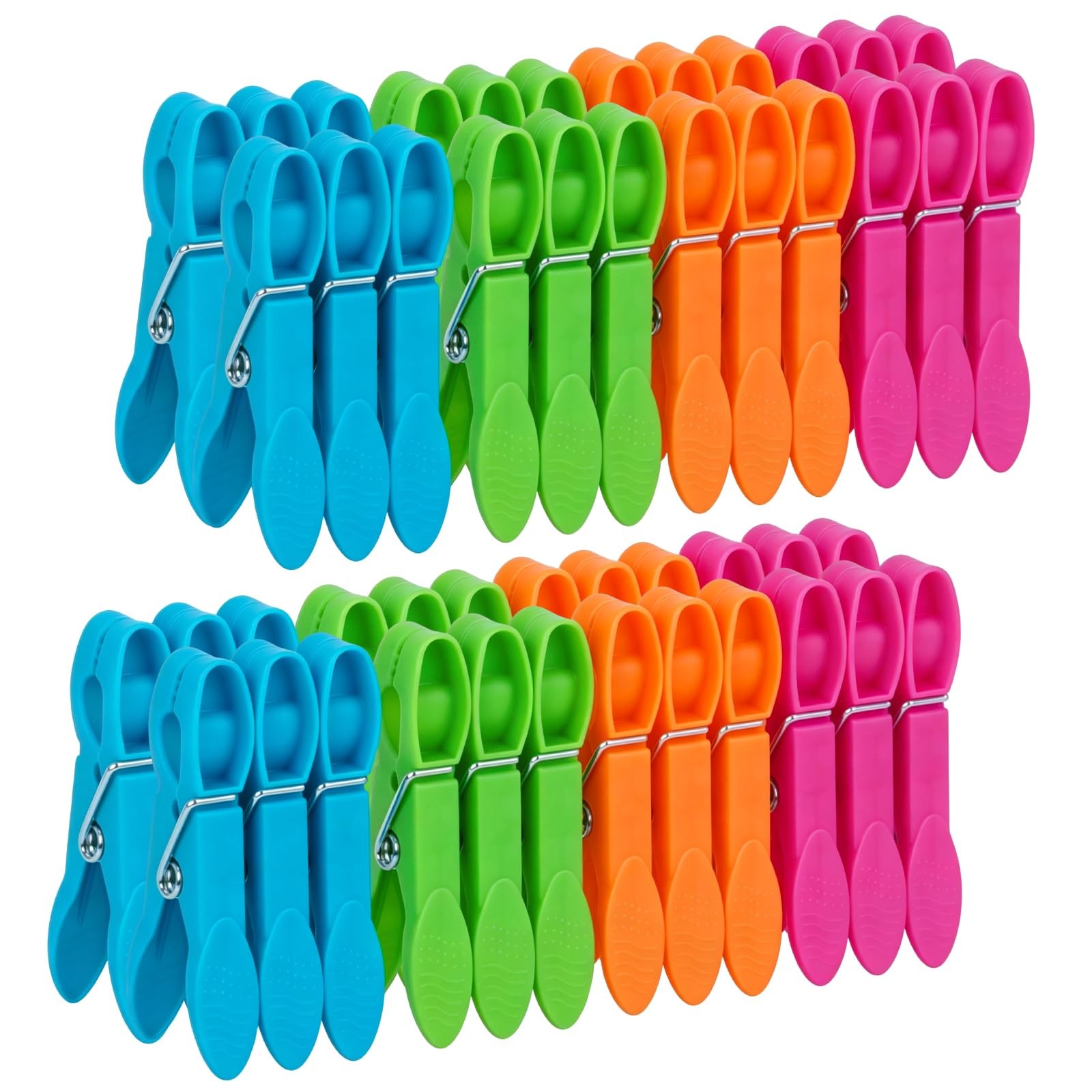 48 PCS Colored Plastic Clothespins,Heavy Duty Clothes Pins with Springs