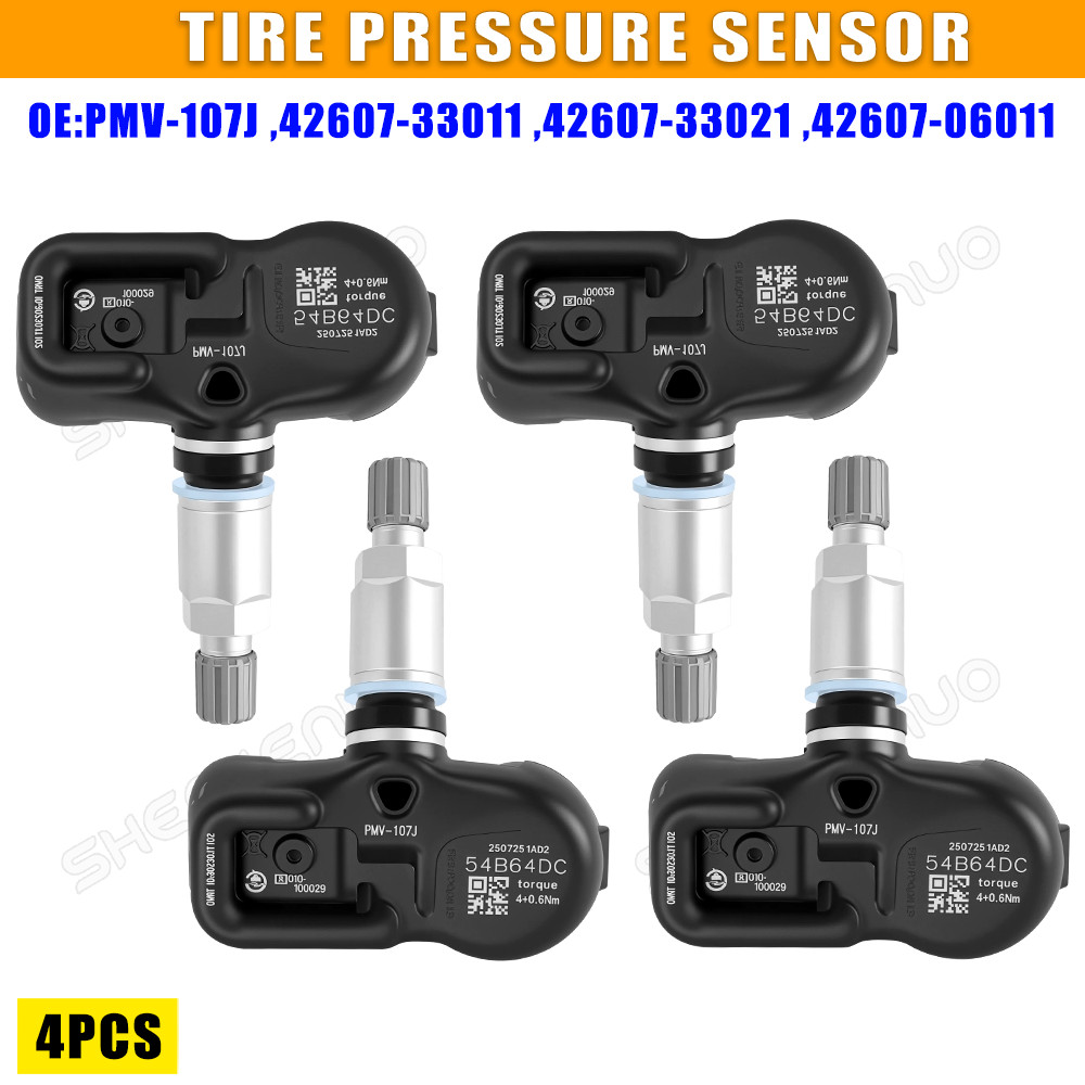 4x Genuine TPMS 42607-33021 Tire Pressure Sensor PMV-107J for Toyota Corolla