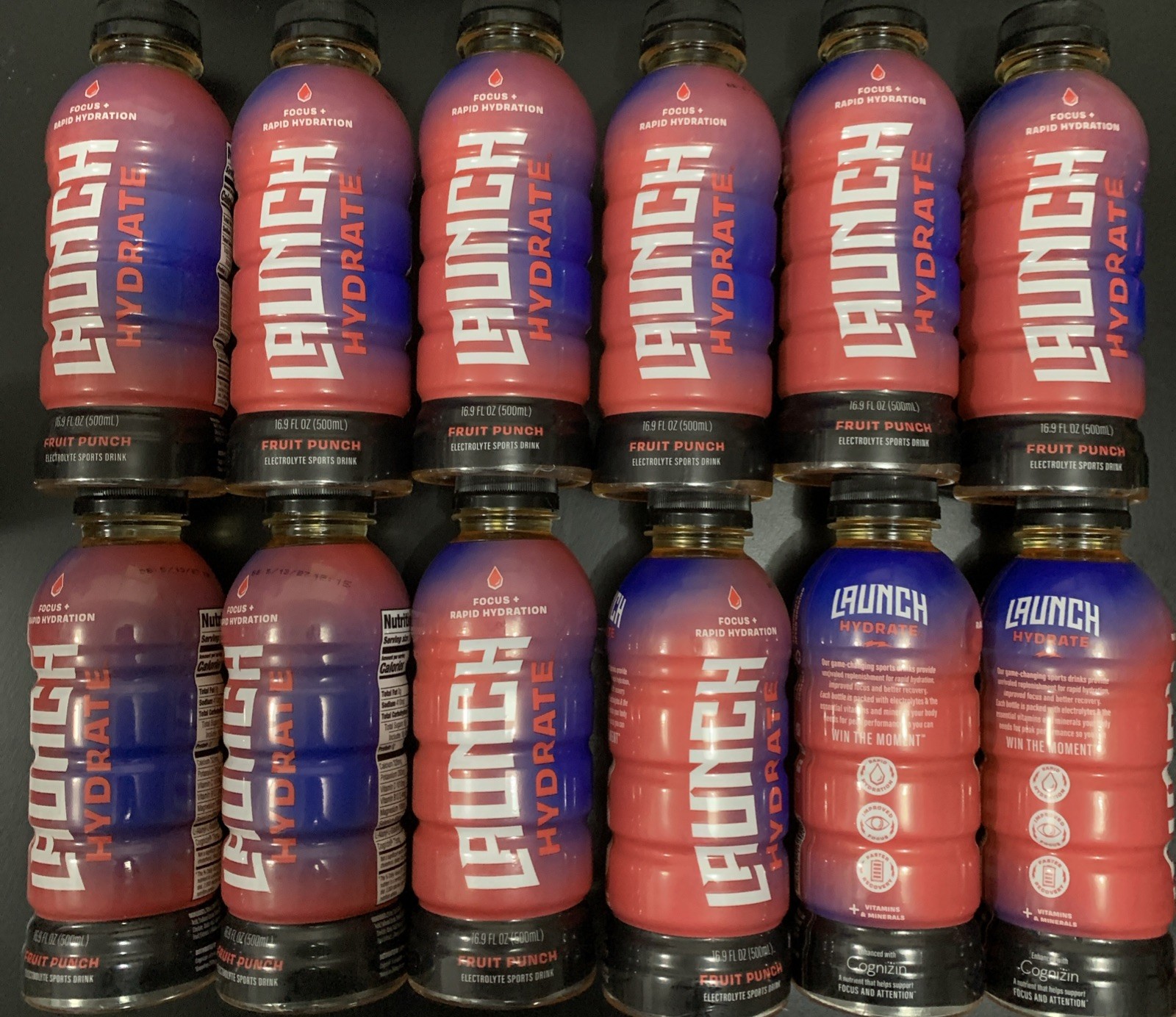 12 Bottles Launch Hydrate Fruit Punch Electrolyte Sports Drink 16.9fl oz BULK