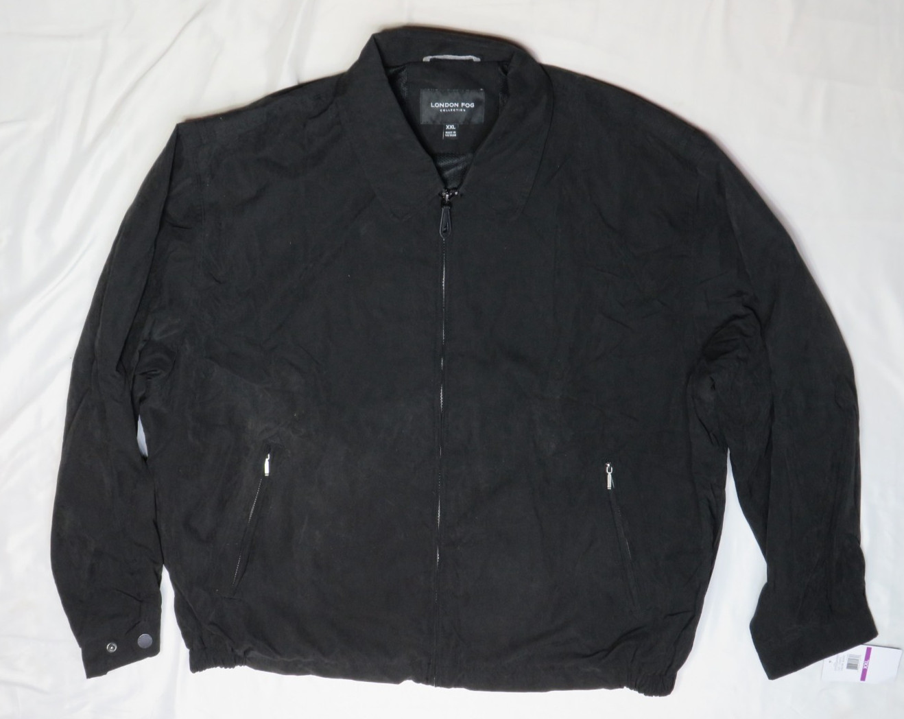 LONDON FOG MENS 2XL JACKET BLACK L4550 155973 AUBURN ZIP FRONT GOLF NEW NWT