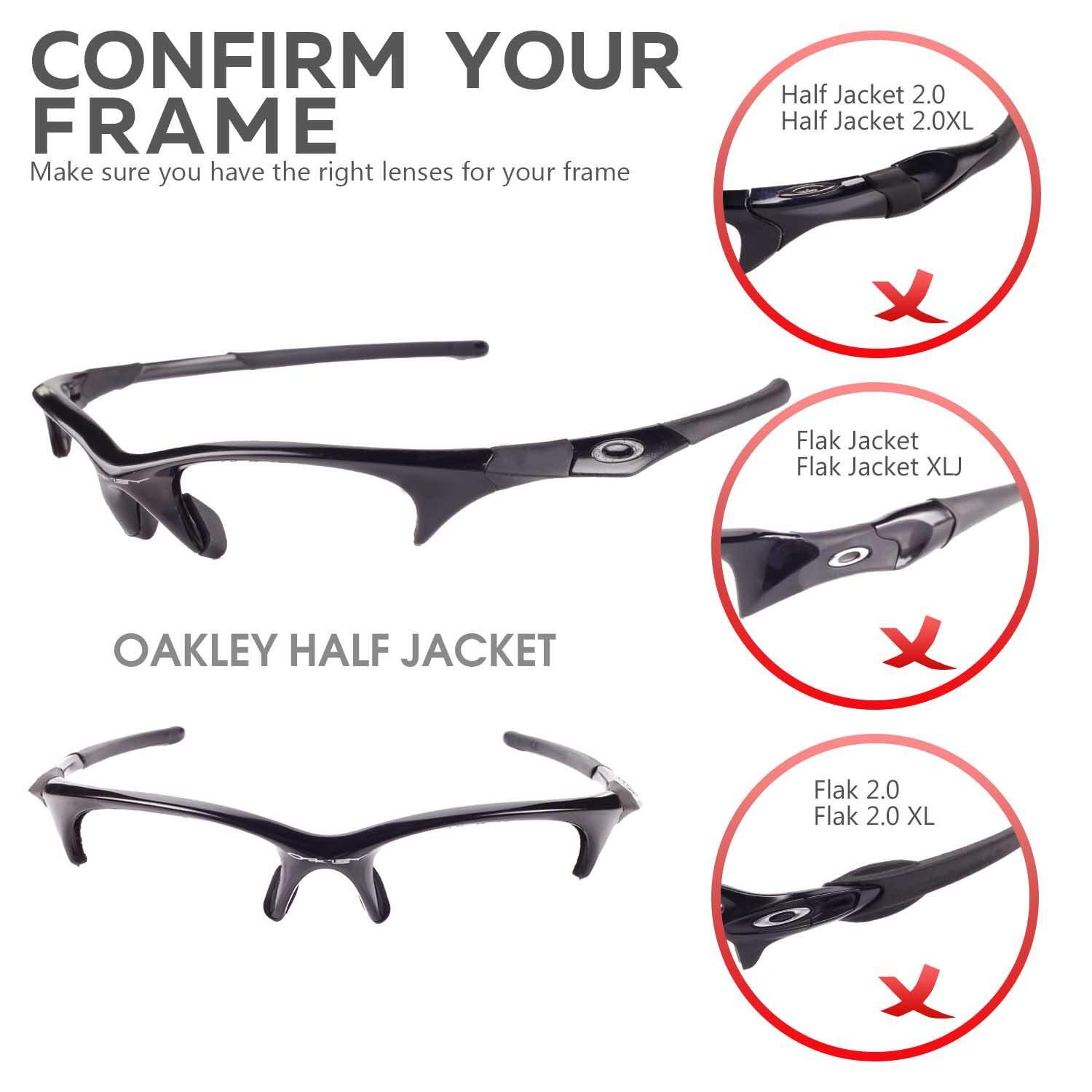 Walleva Black ISARC Polarized Replacement Lenses for Oakley Half Jacket