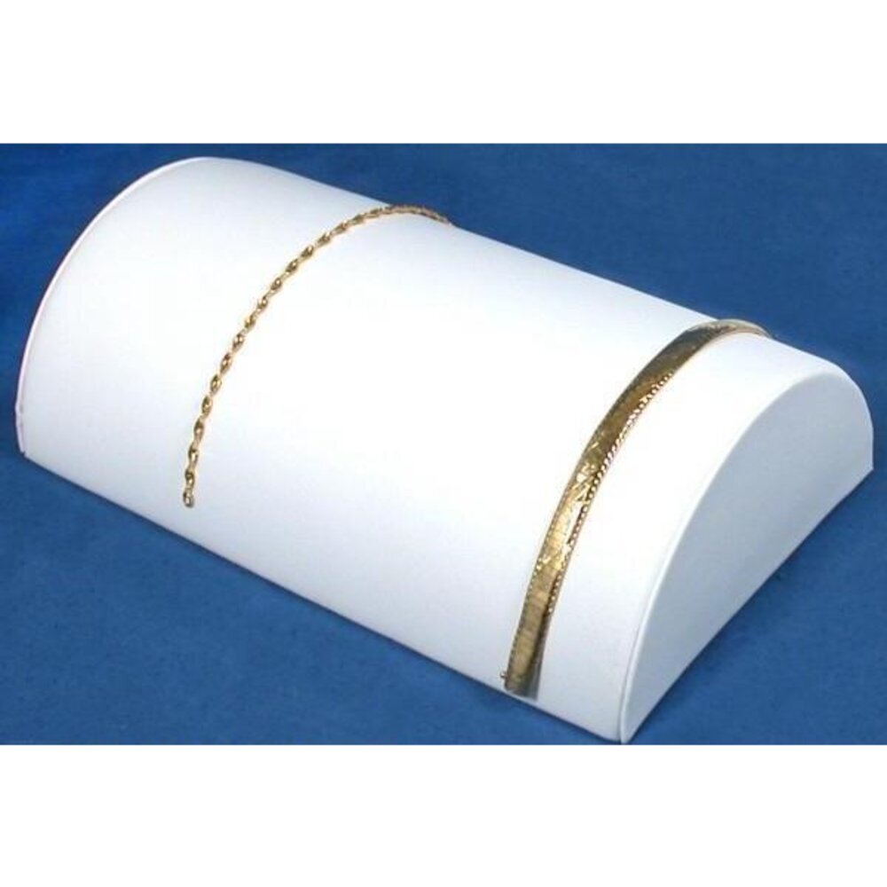 Findingking White Leather Half Moon Bracelet Showcase Display Stand Kit