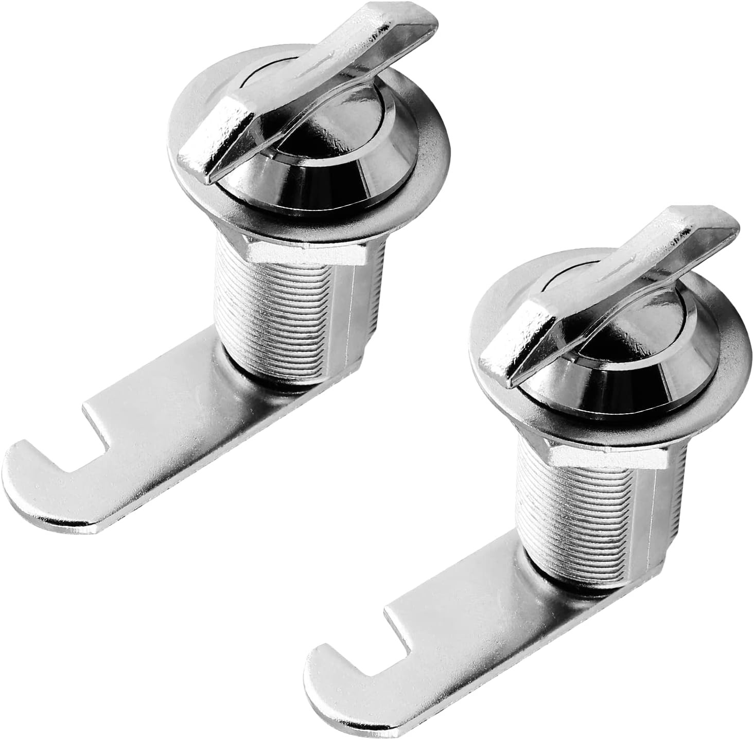 2 Packs 1 1/8" Thumb Operated Offset Cam Lock, T Handle Swing Knob Turn Lock for