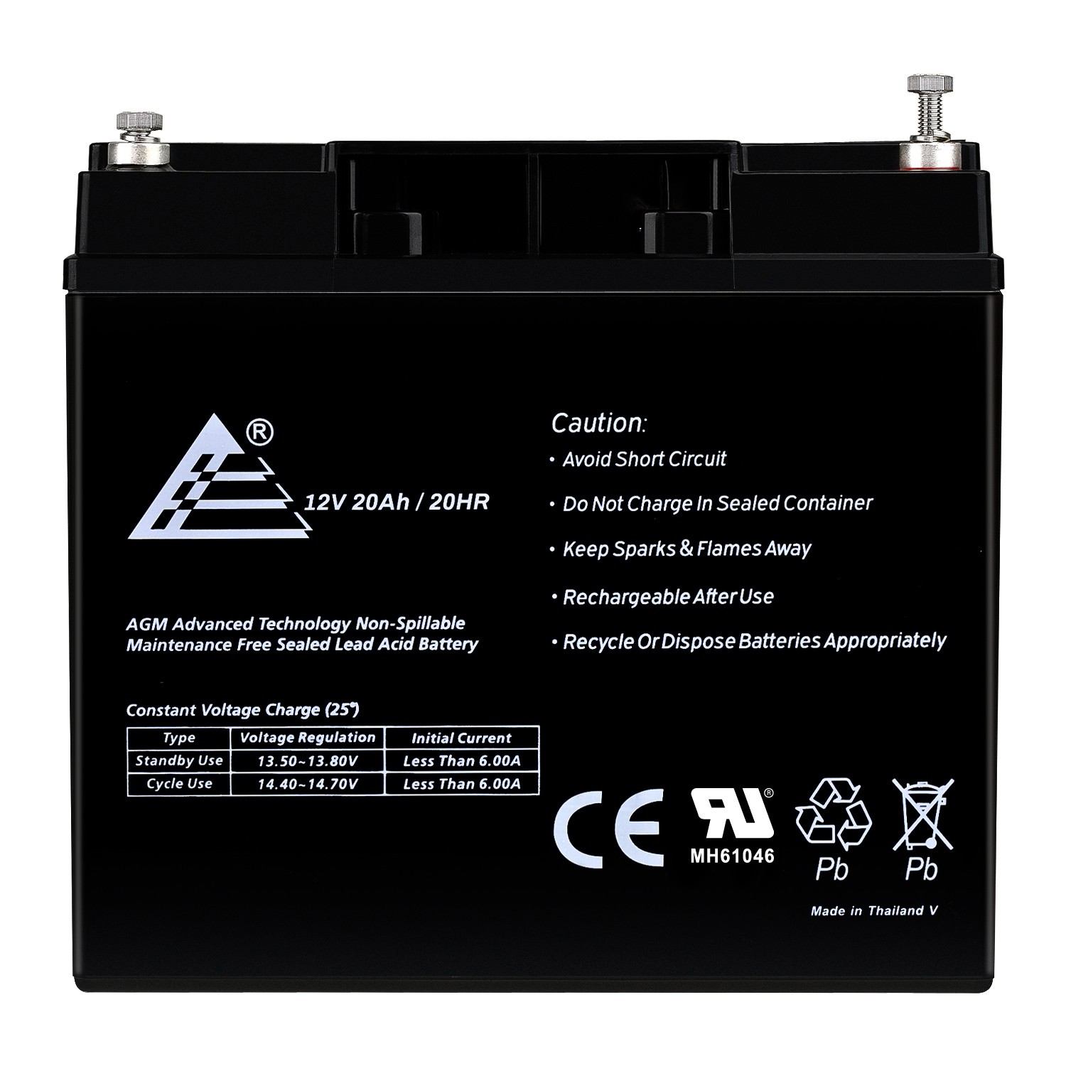 12V 20AH SLA AGM Battery, Replace for Duracell 12V 20AH M5 Terminals