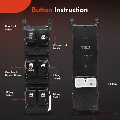 Master Power Window Switch Compatible with Hyundai Accent 2008 2009 2010,