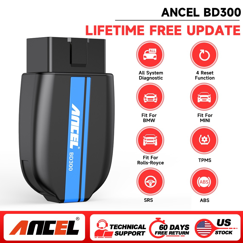 ANCEL BD300 For BMW Battery Registration OBD2 Scanner Diagnostic Tool Bluetooth