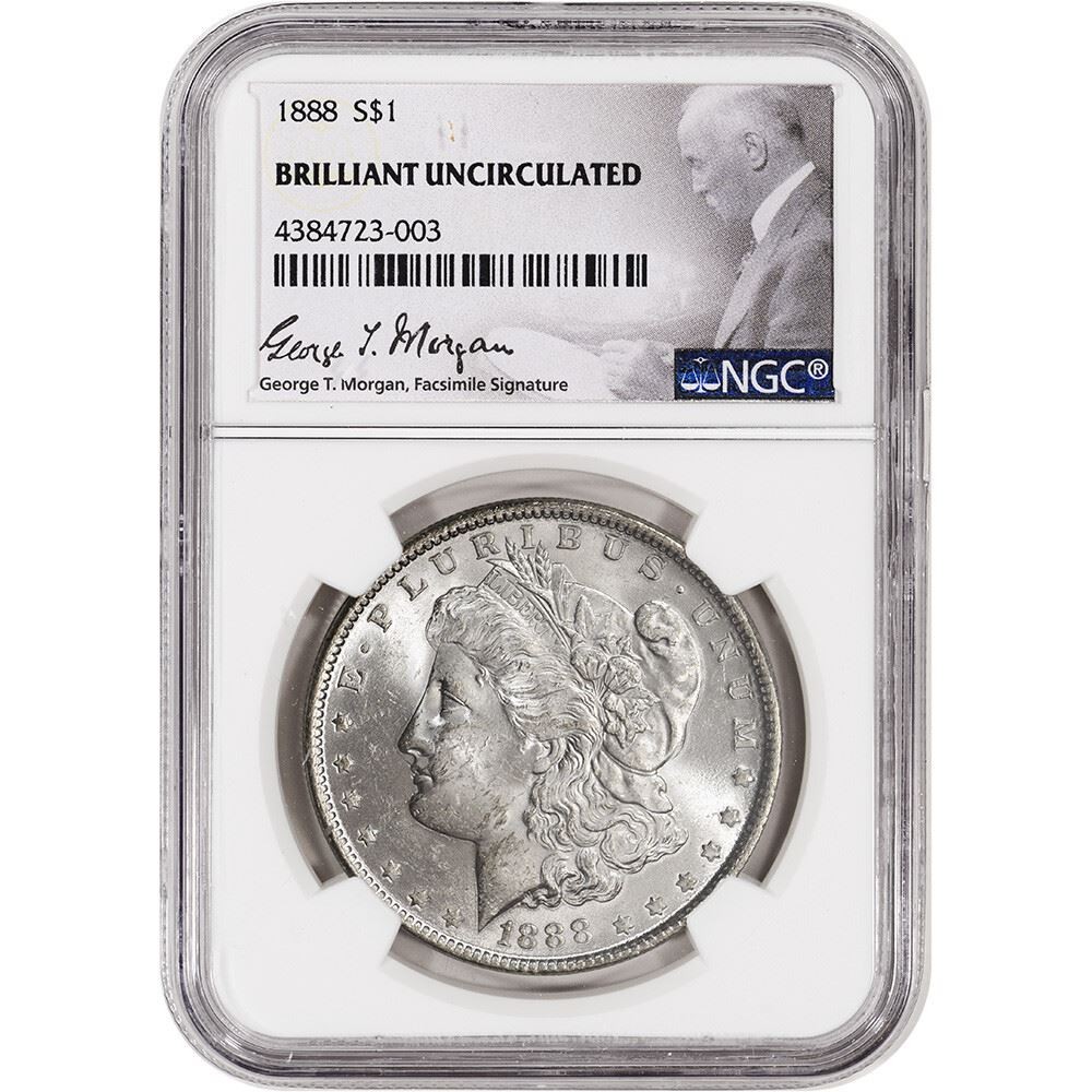 1888 US Morgan Silver Dollar $1 - NGC Brilliant Uncirculated