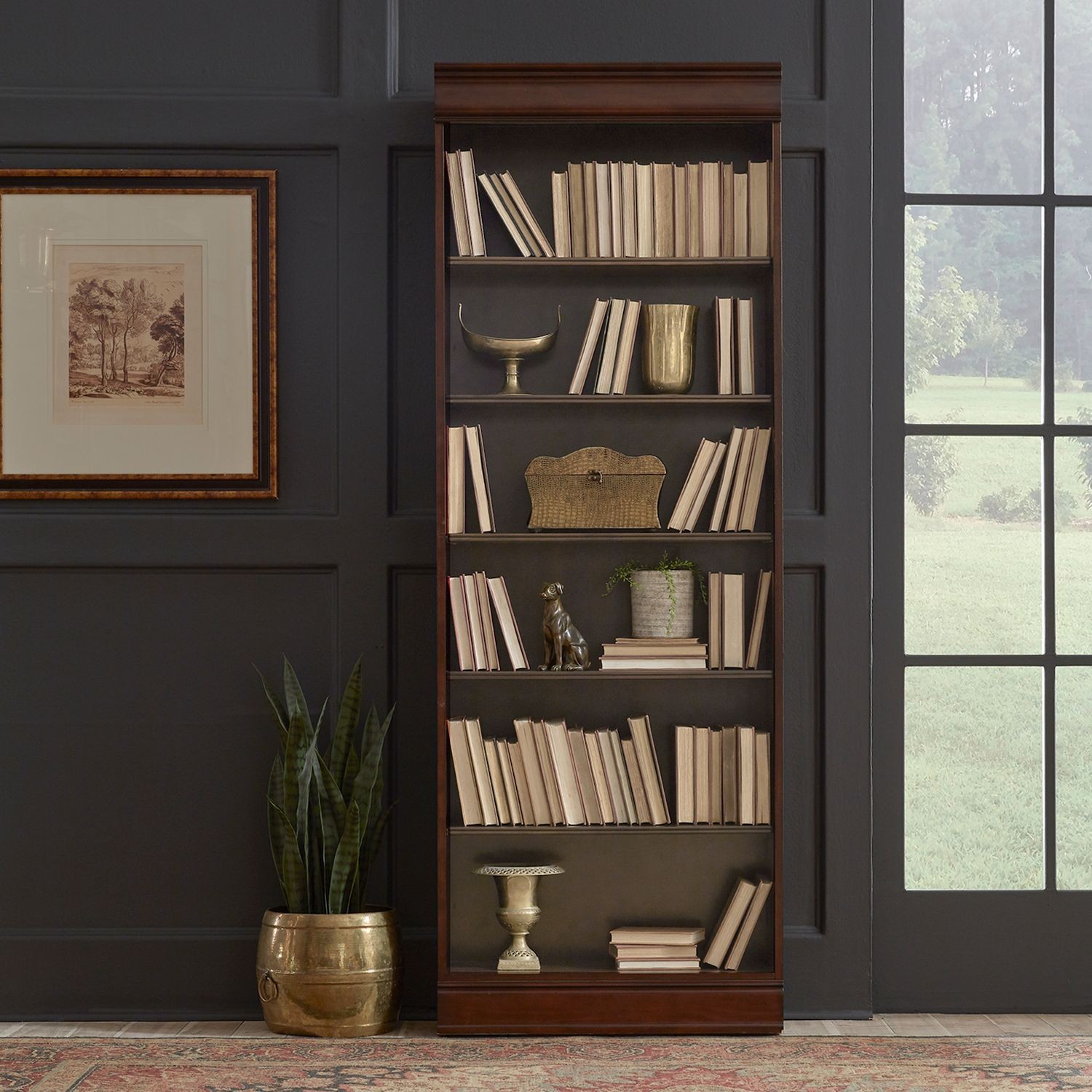 Liberty Furniture Brayton Manor Jr Executive 84 Inch Bookcase - Brown