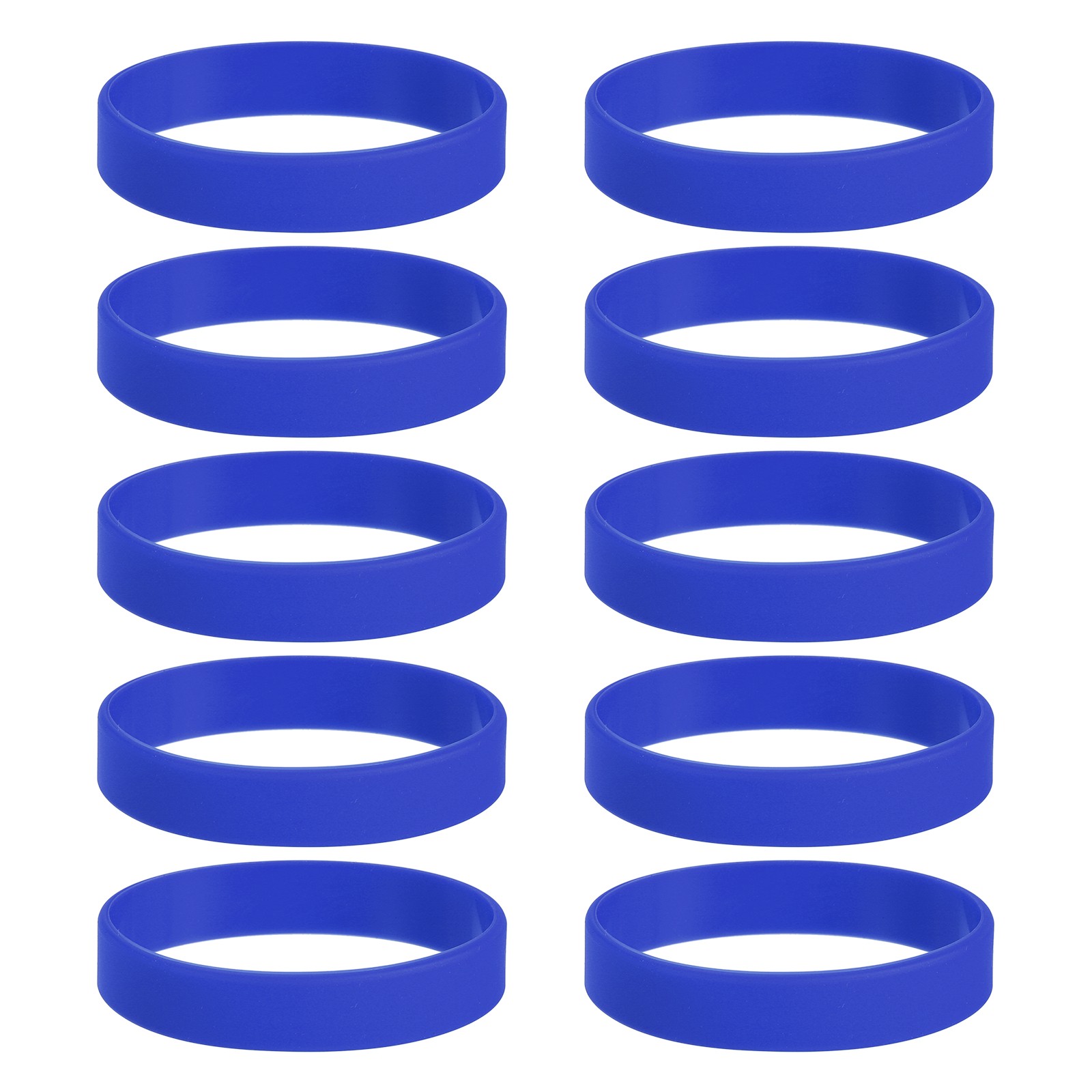 10Pcs Silicone Rubber Bands Non-slip 3.54 Inch Flat for Books, Dark Blue