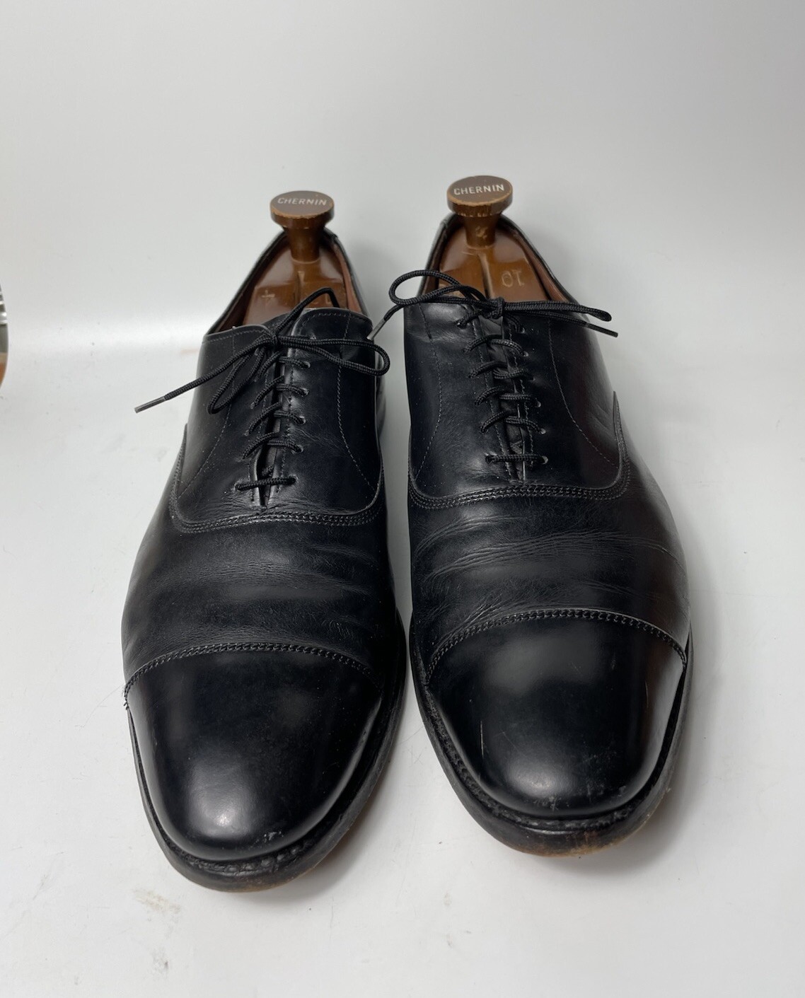 Allen Edmonds Park Avenue Cap-Toe Black Leather Dress Shoe Mens Sz 12 AA 5615