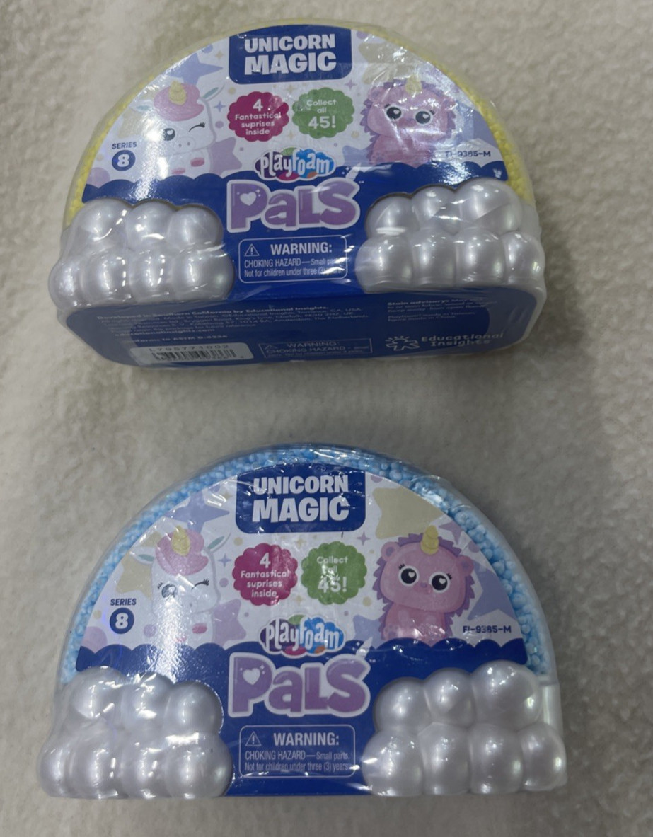 Playfoam Pals Unicorn Magic Series 8 2-Pack Blue Yellow New