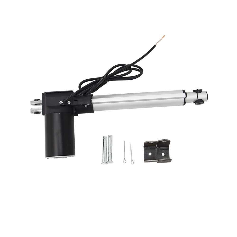 open box 6000N Linear Actuator with Pins and Brackets (200mm, 12V DC) 5.7Lbs