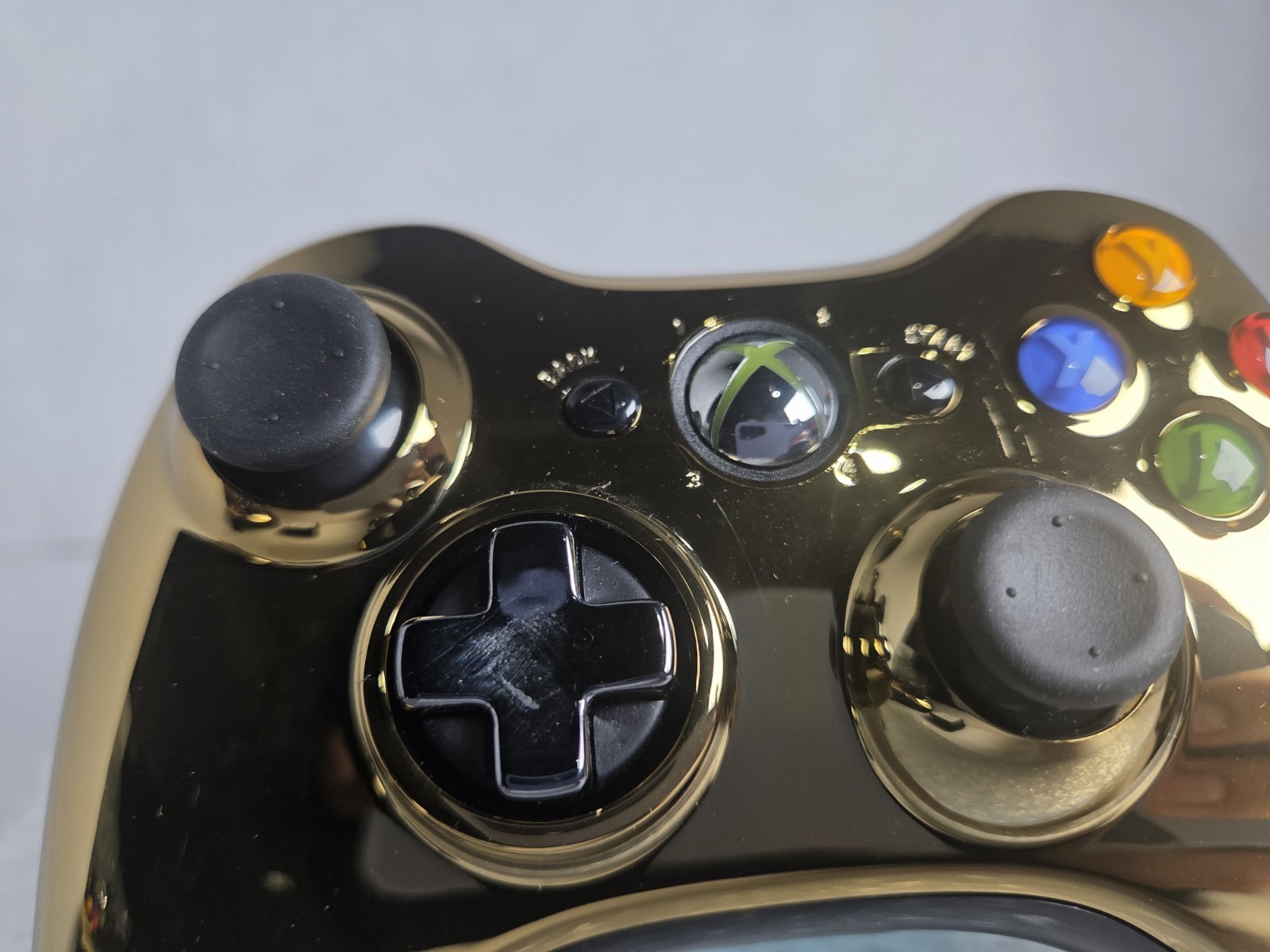 Microsoft Xbox 360 Wireless Controller Chrome Gold elite Tested Clean New Sticks
