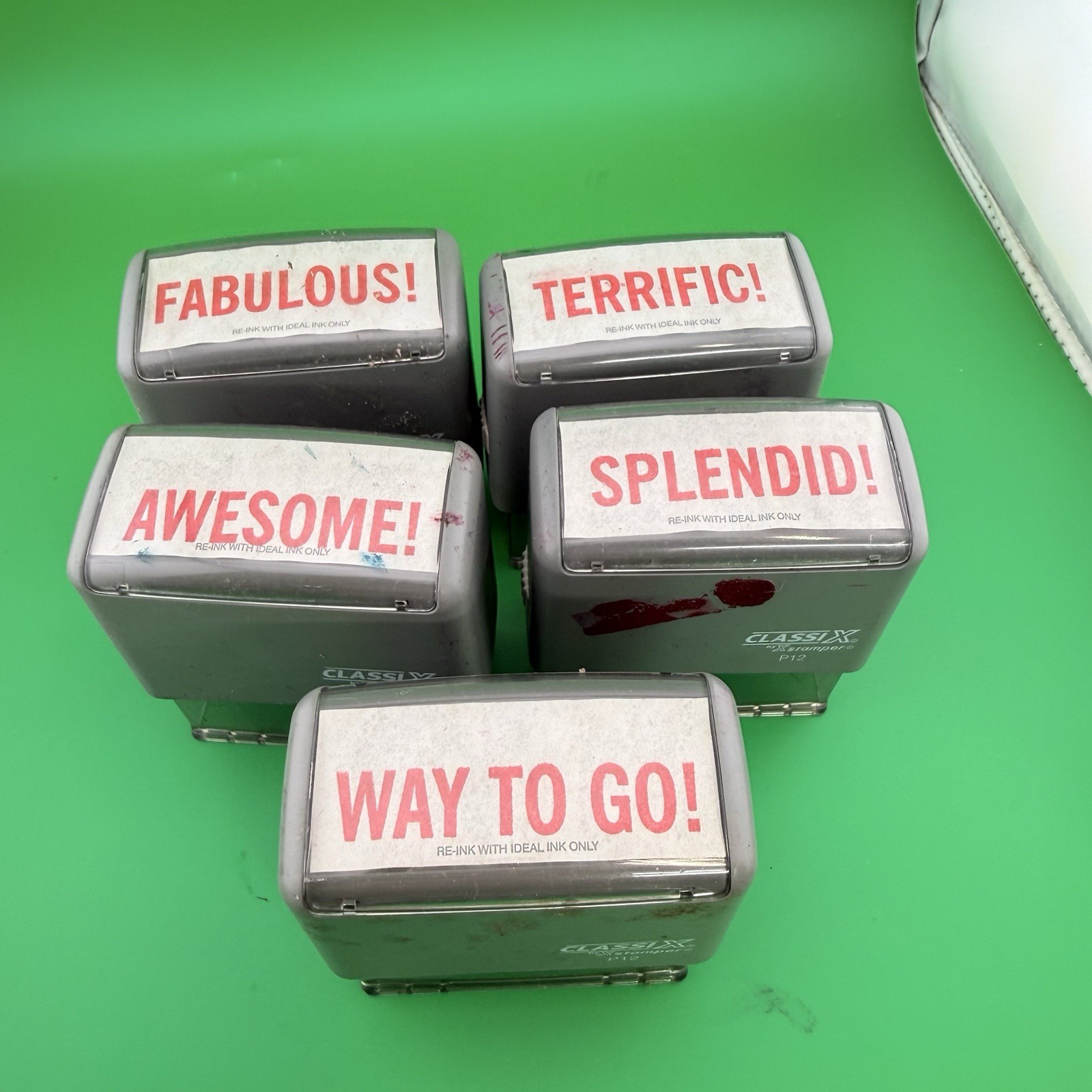 Self Inking Stamps Teacher Stamper Classroom Way to go!, Splendid, Terrific more