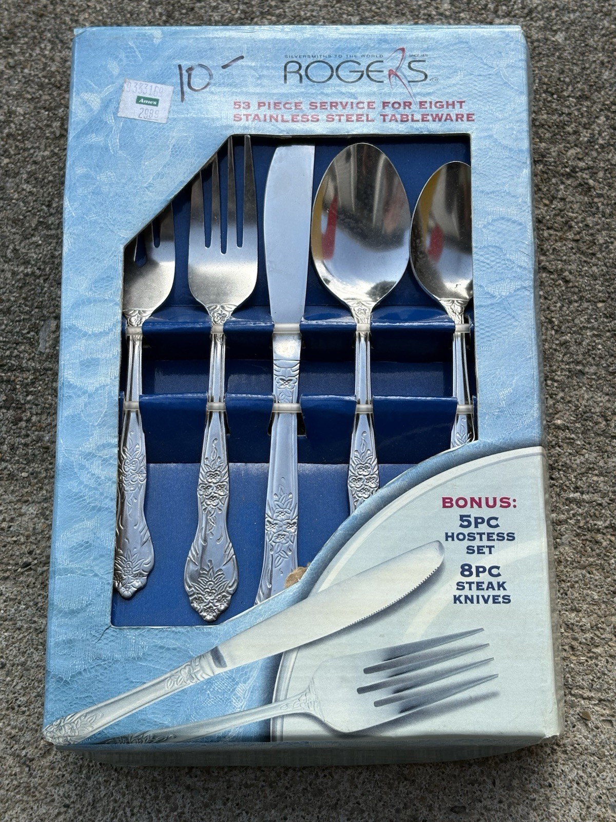 Vintage NEW IN BOX Rogers Flatware 53 Pc Set Serves 8 DREAM ROSE