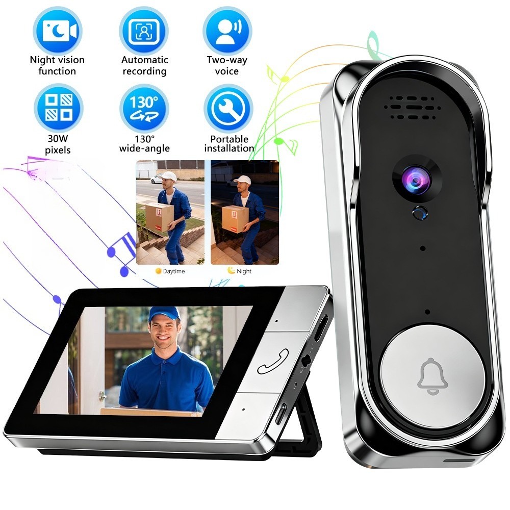 Wireless Security Smart Doorbell Intercom Two-Way Video Camera Bell Chime 1080P