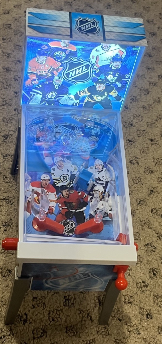 NHL MINI ARCADE PINBALL DELUXE COLLECTOR WORKS TESTED OVECHKIN SIDNEY CROSBY
