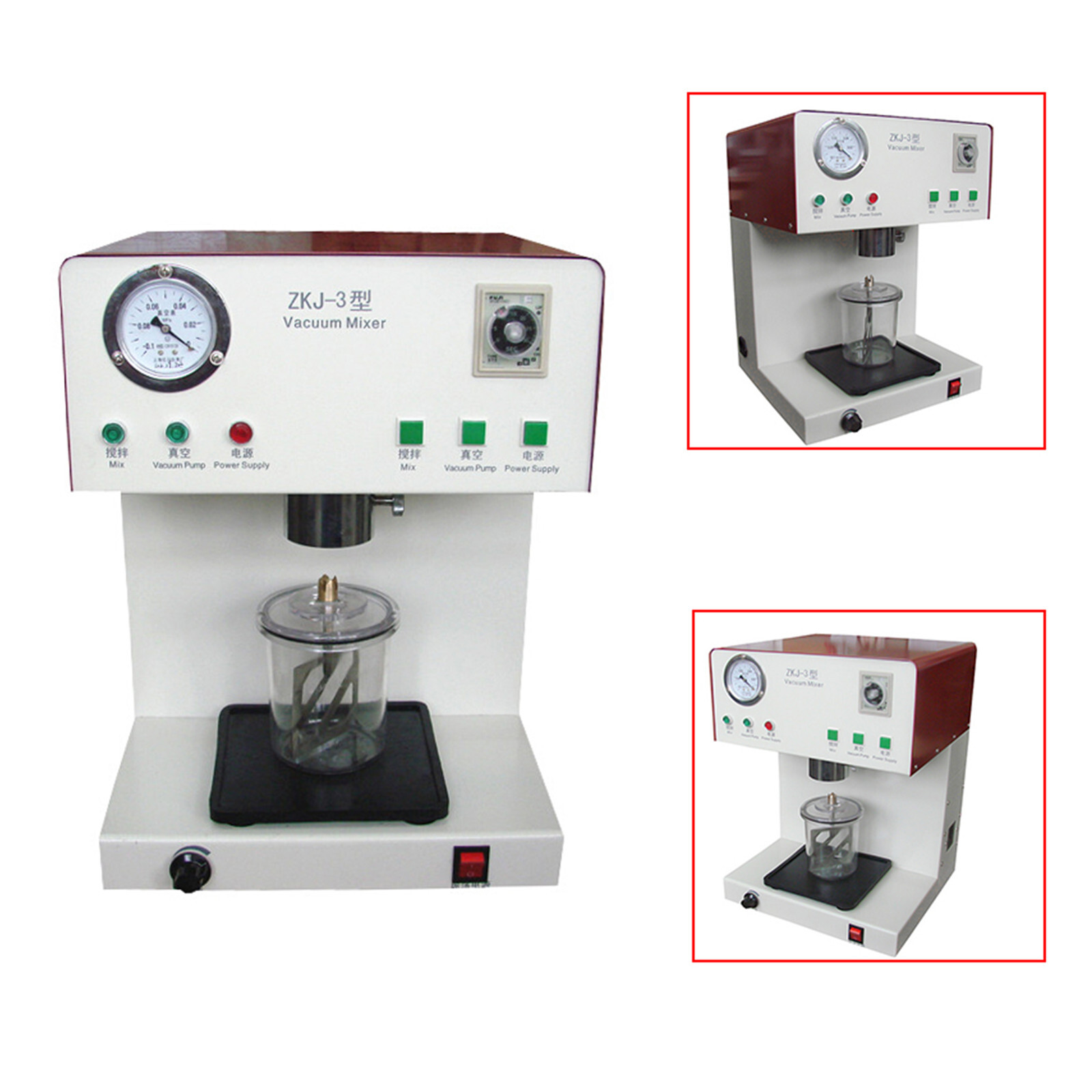 150W Dental Lab Digital Vacuum Mixer With Built-in Vacuum Pump Mixing Machine