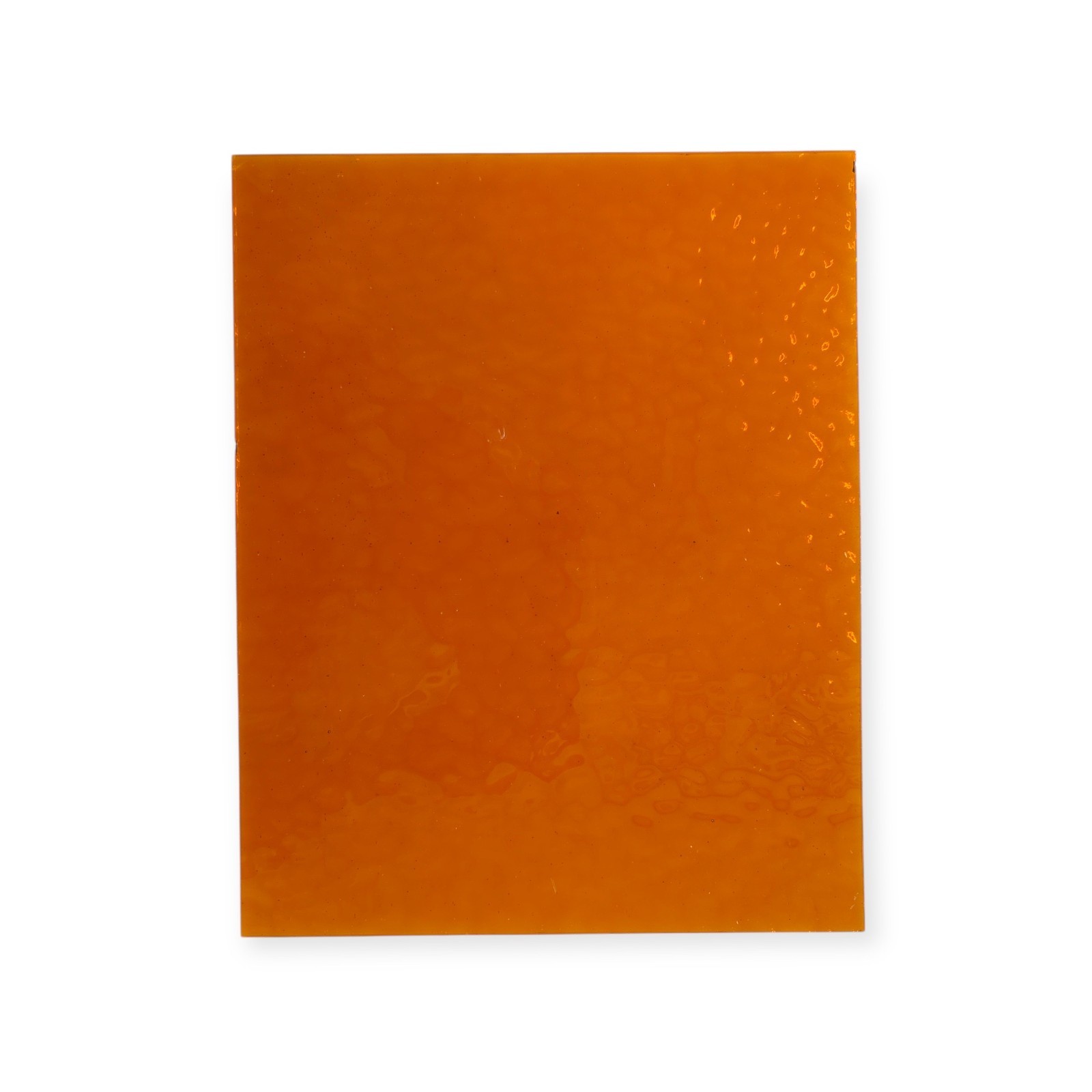 4 x 6 DARK AMBER English Muffle Ripple – Stained Glass Sheet for Mosaic & Craft