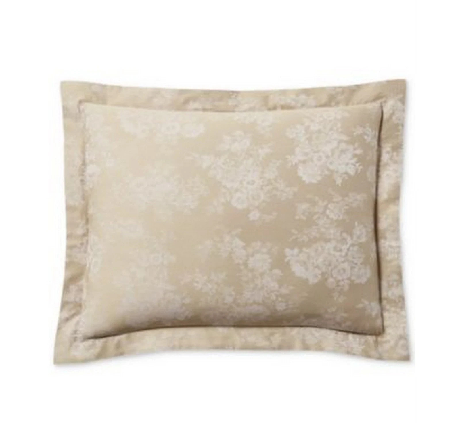 New Lauren Ralph Lauren Mya King Pillow Sham Jacquard Cotton Pearl $170