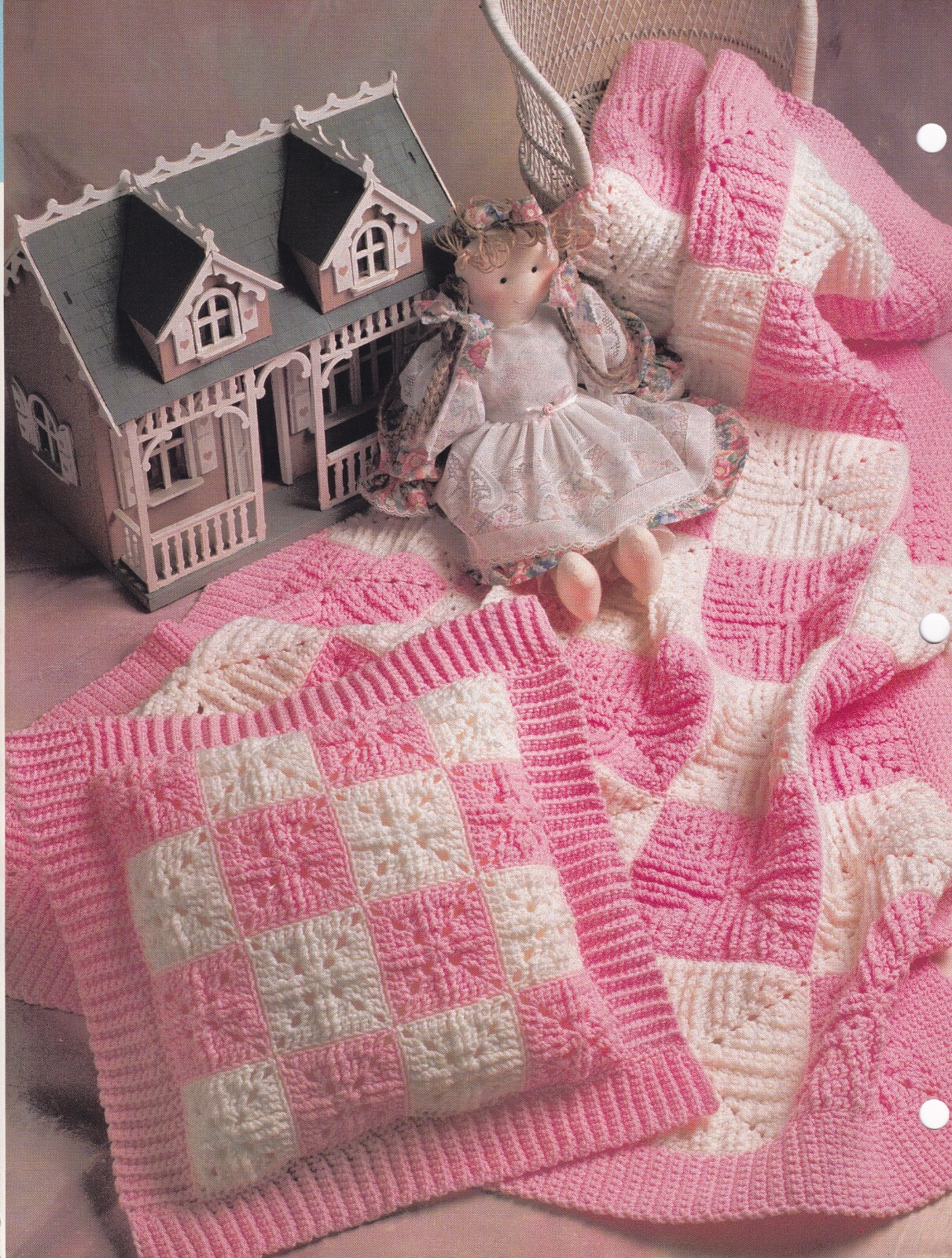 Annie's Crochet Afghan CHECKERED QUILTS Pattern Leaflet