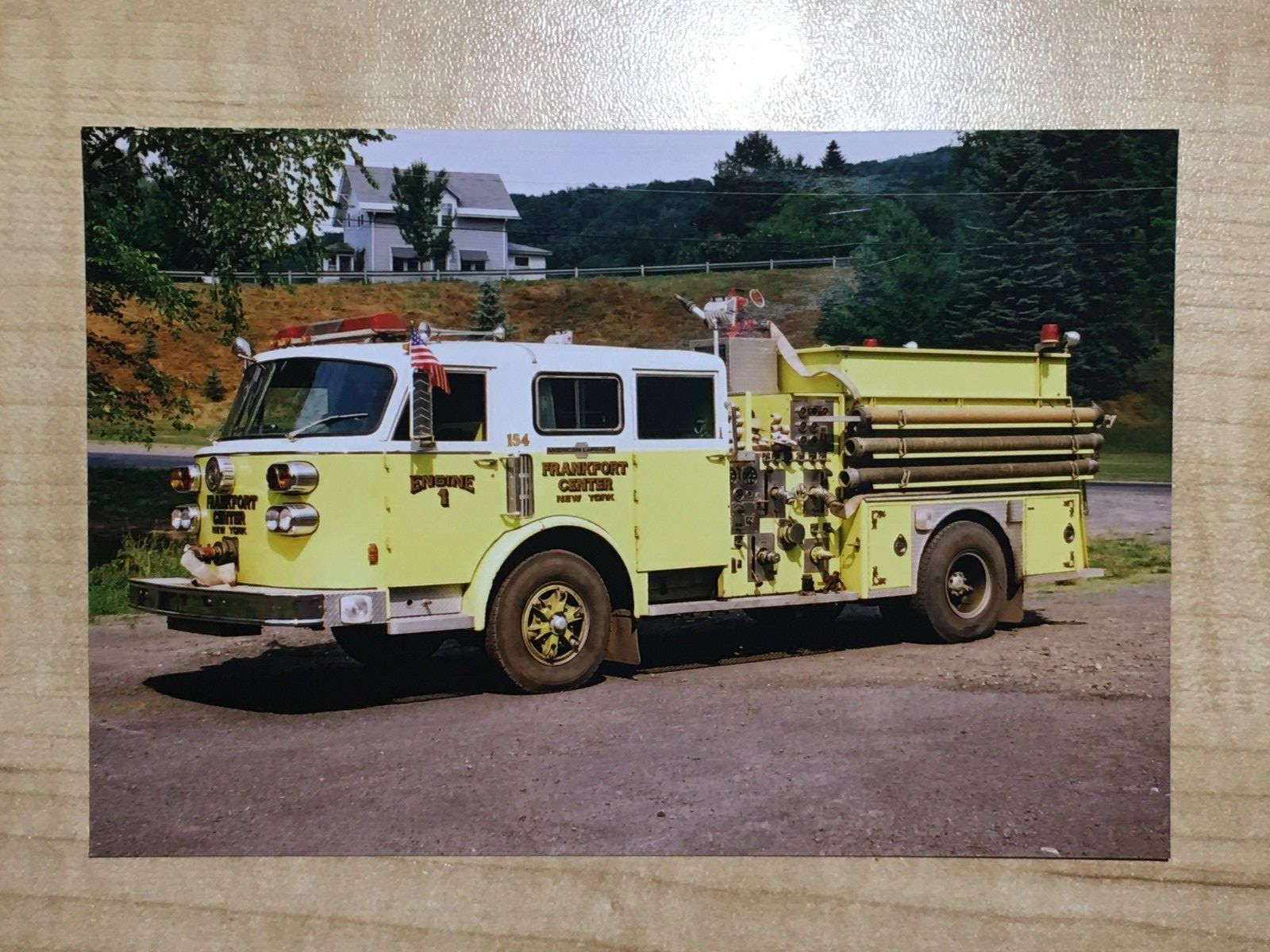 Frankfort Center NY 1980 American La France pumper Fire Apparatus Print A24