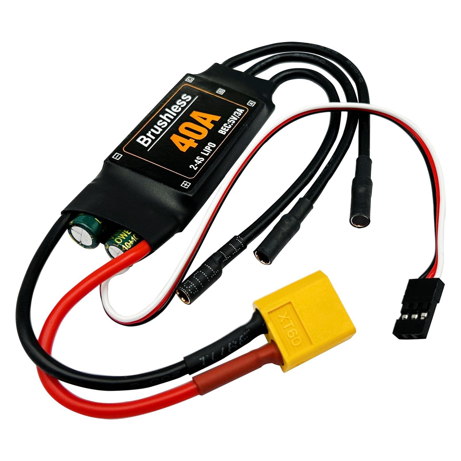 40A Brushless ESC 2-4S Speed Controller 5V 3A BEC with XT60 Plug for RC...