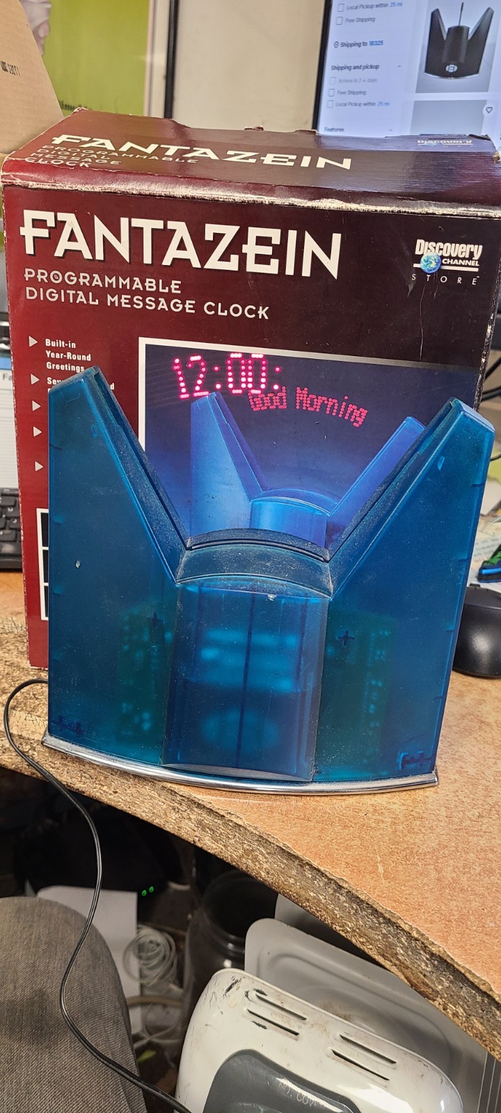 Fantazein Programmable Digital Message Clock In Original Box Discovery Channel