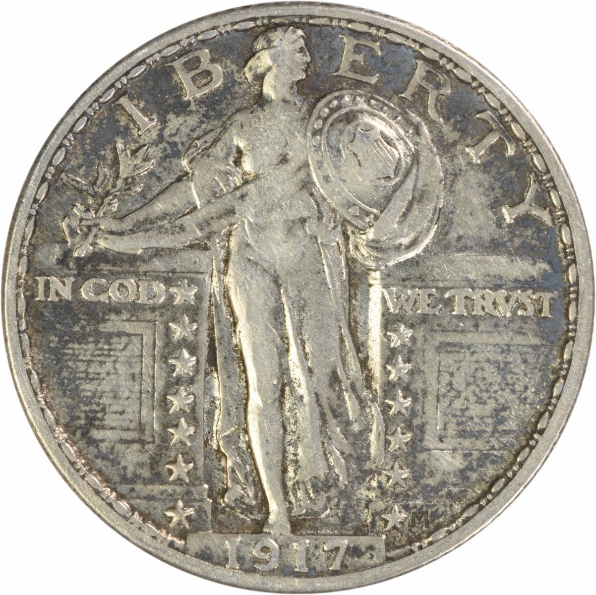 1917 Standing Liberty Silver Quarter Type 2 EF Uncertified #130