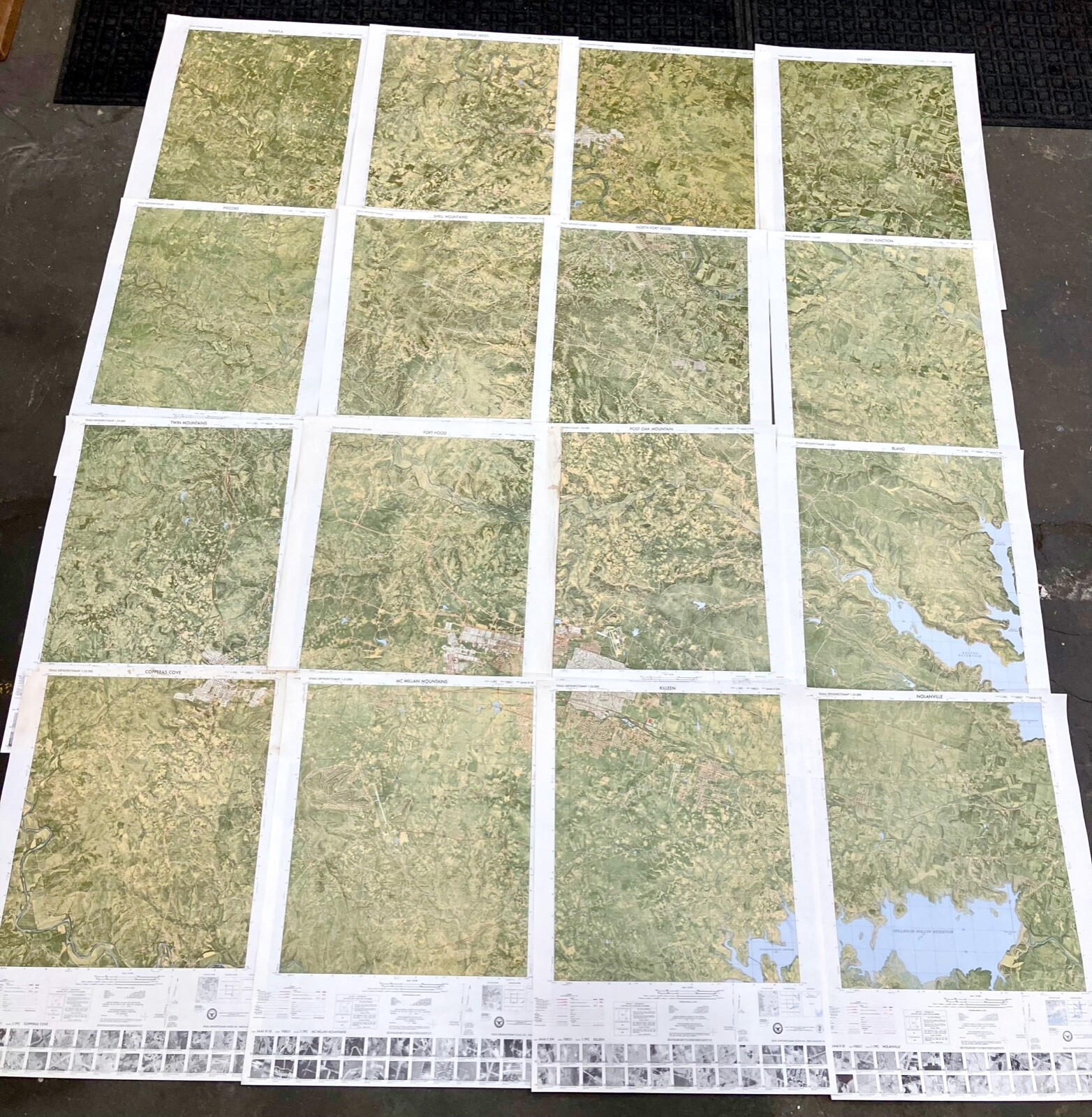 rare texas DOD military ARMY fort hood MATCHED 16 MAPS orthopictomap TOPOGRAPHIC