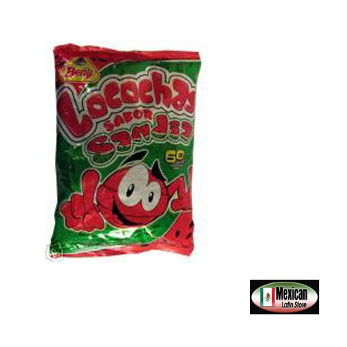Beny Locochas sandia (Watermelon flavor hard candy with chili center)  60-ct bag