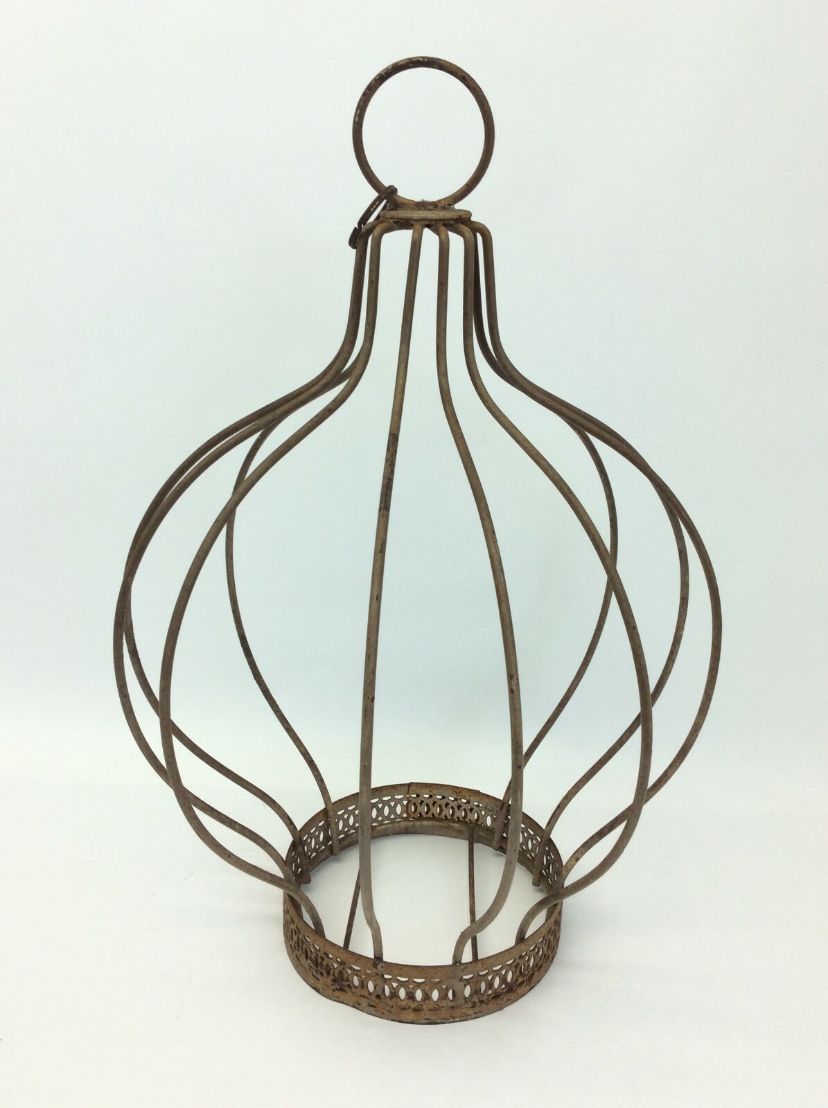 Unusual Caged Hanging Planter Hanger Cage Rustic Used Decorative