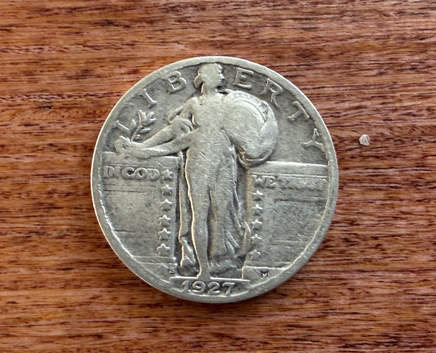 1927 S Standing Liberty Quarter Silver 5.63 Grams Very Good 8 #WLQ 07