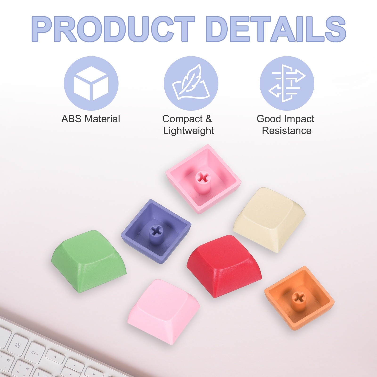 20Pcs PBT Keycap Set Mechanical Numeric Keypads for Keyboard, White