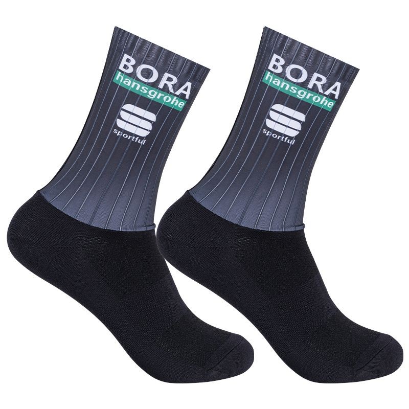 Pneumatic anti-slip professional sports road cycling socks with long sleeves