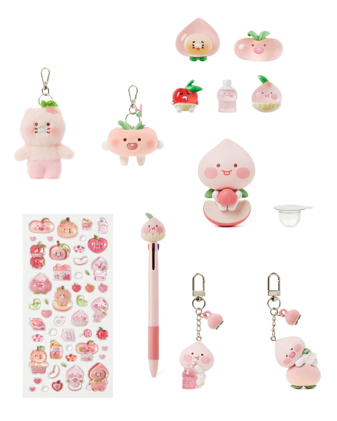 Kakao Friends Peach Peach Apeach Keyring, Air Freshener, Pen, Charm, Mouse Pad