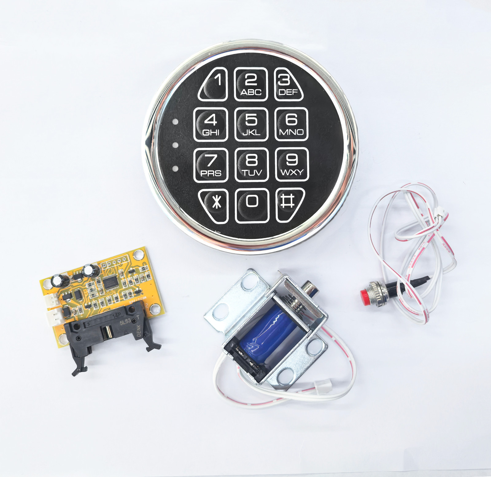Gun Safe Replacement Lock Chrome Digital Keypad Lock Electronic Solenoid Lock