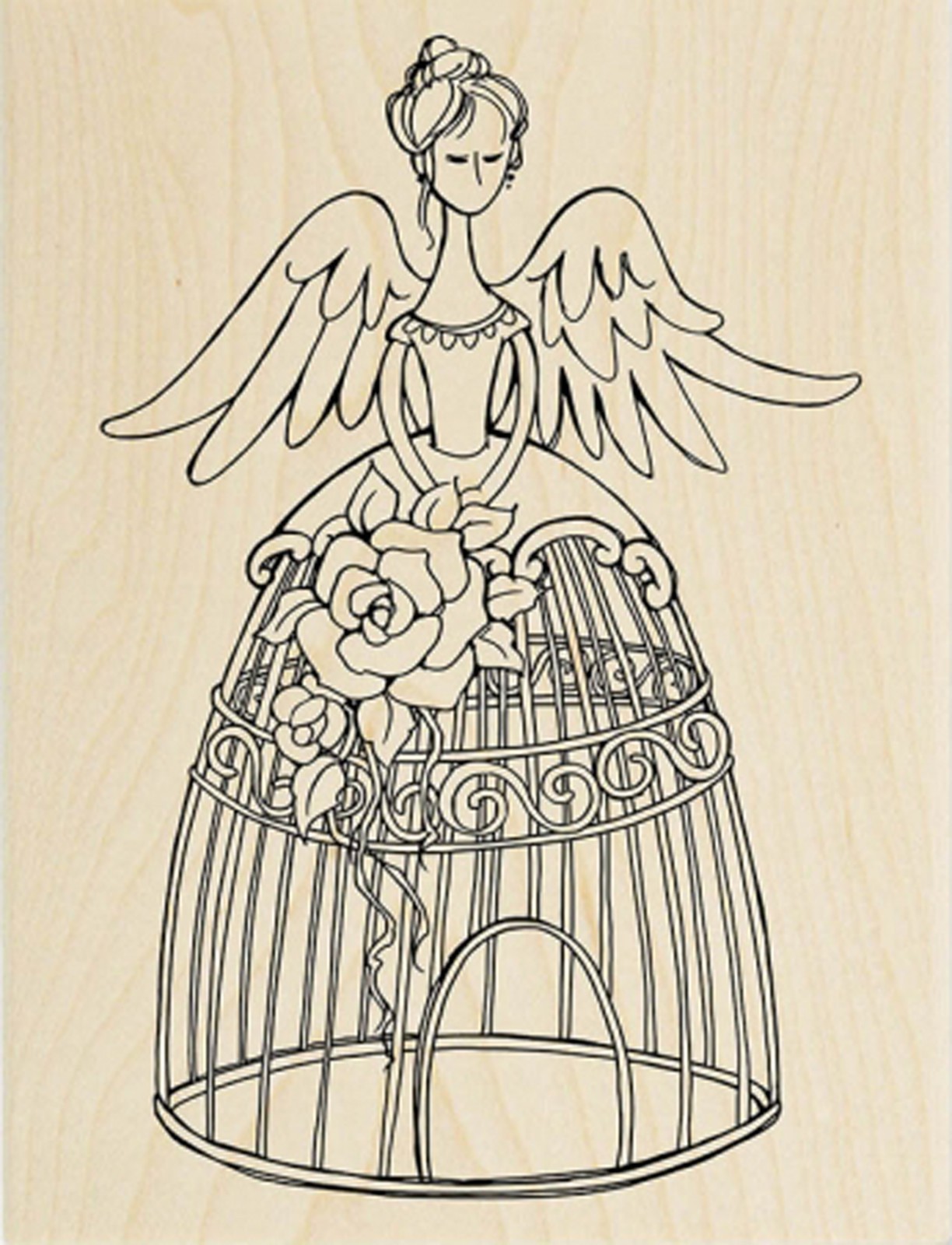 Angel Aviary, Wood Mounted Rubber Stamp STAMPENDOUS, NEW - R246