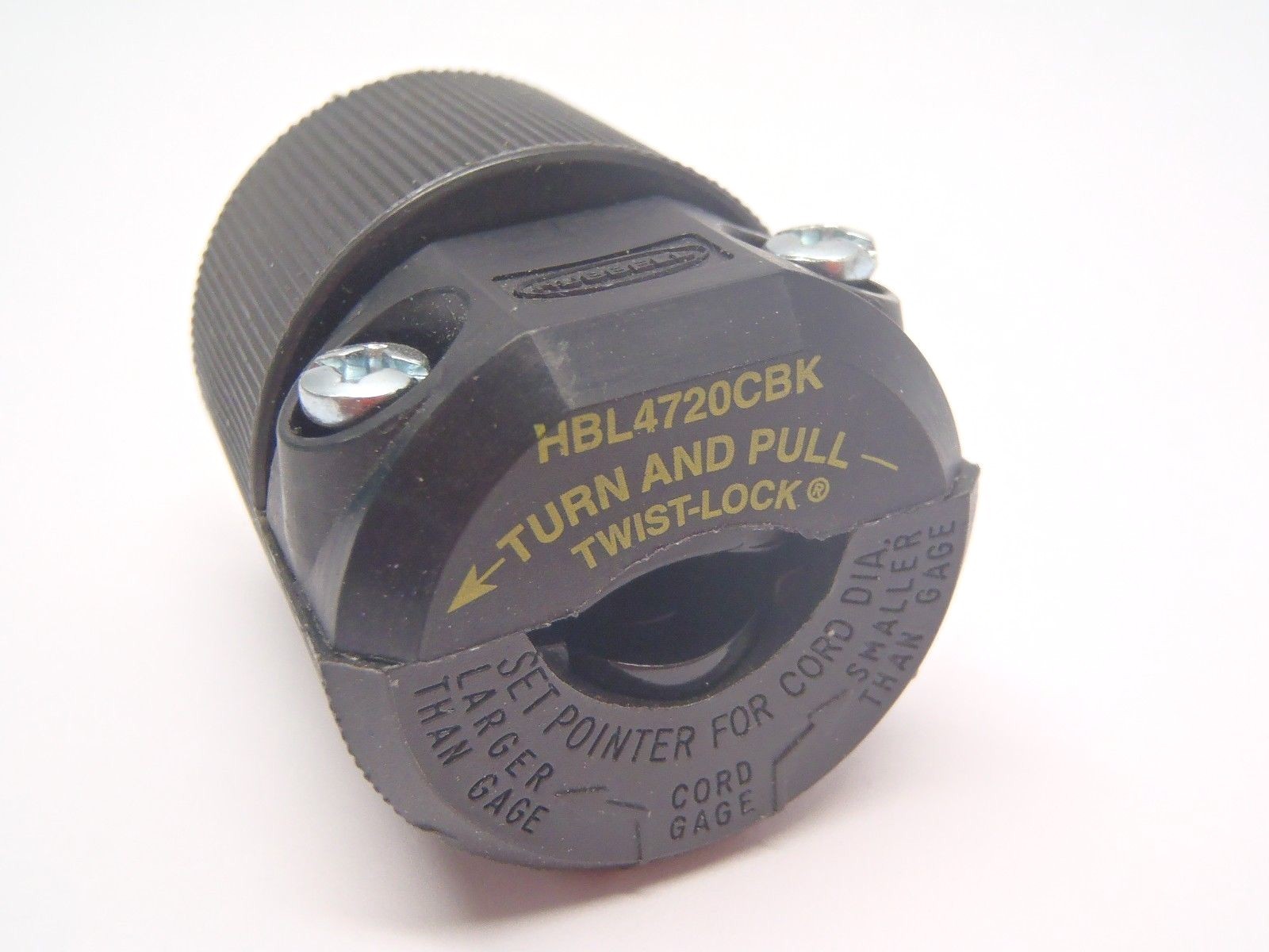 Hubbell HBL4720CBK Insulgrip Twist-Lock Plug