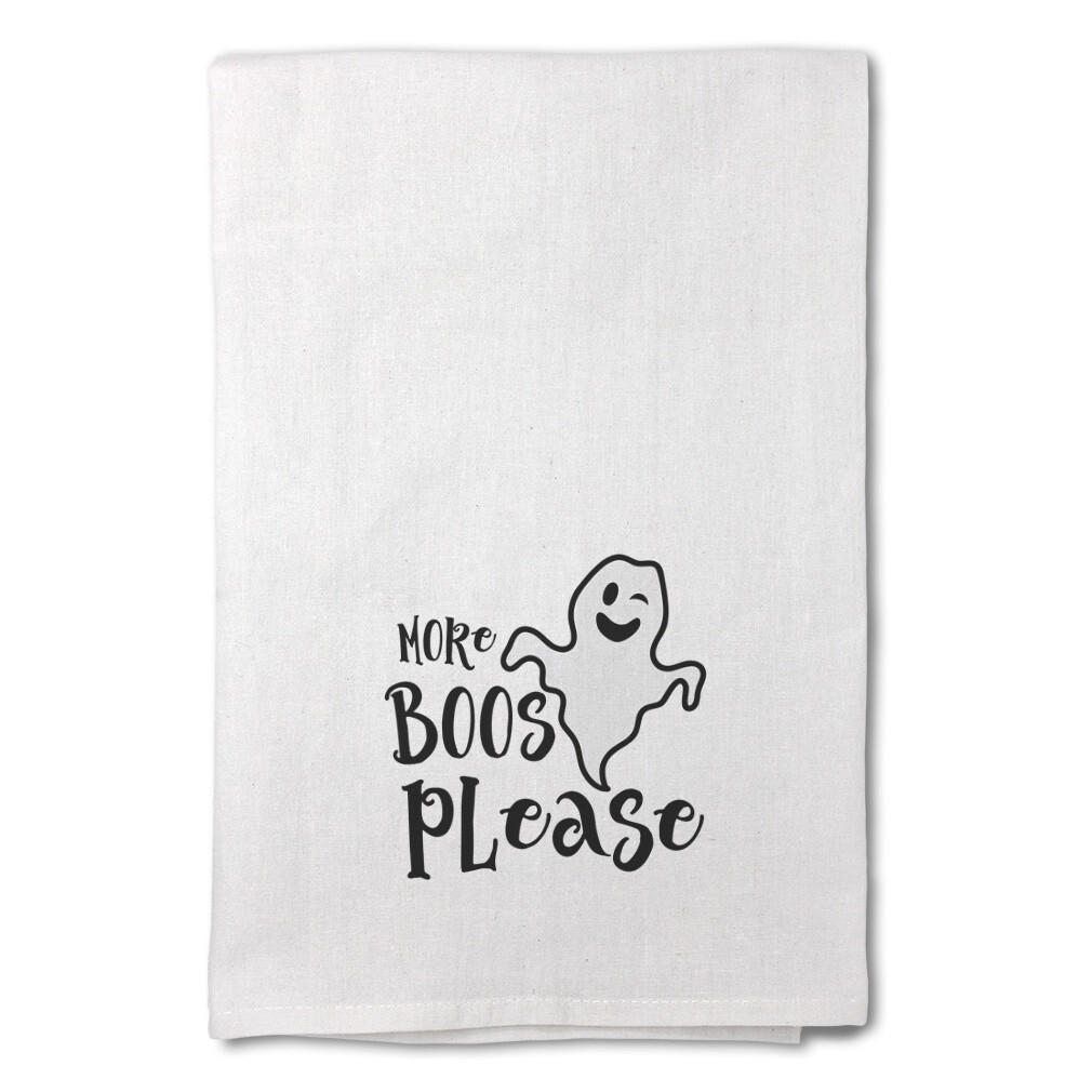 Decor Flour Kitchen Towels More Boos Please Style A Halloween White