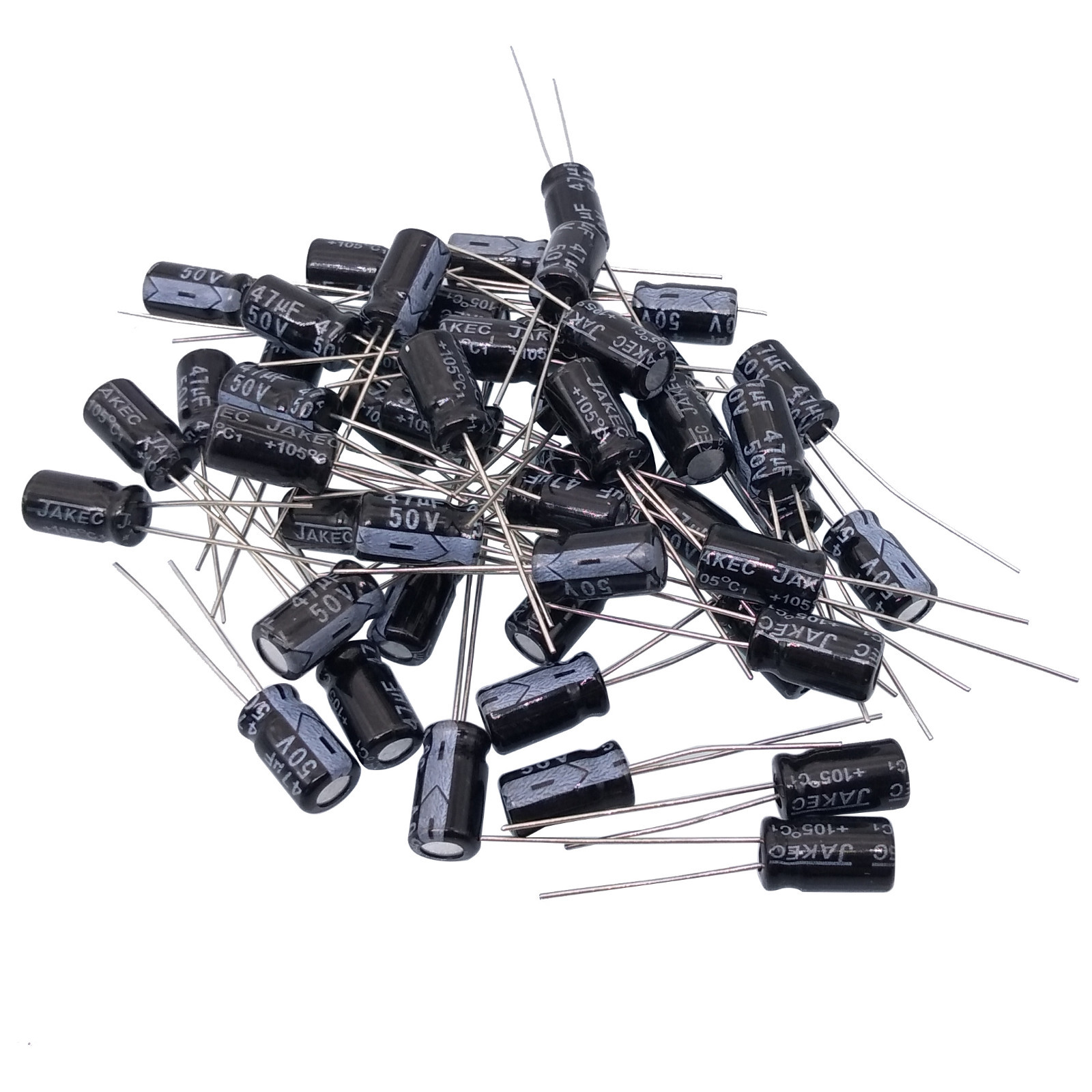 50pcs Electrolytic Capacitors 47uF 47mfd 50V +105℃ Radial 6 x 11mm
