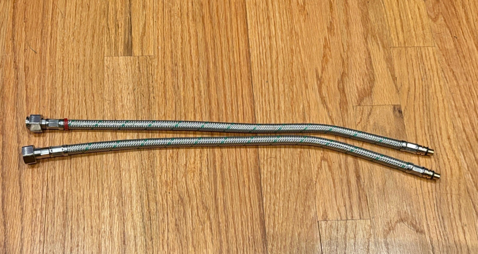 Lot Of 2 18” X 3/8 Length Braided Faucet Supply Lines, Bathroom Kitchen Faucet