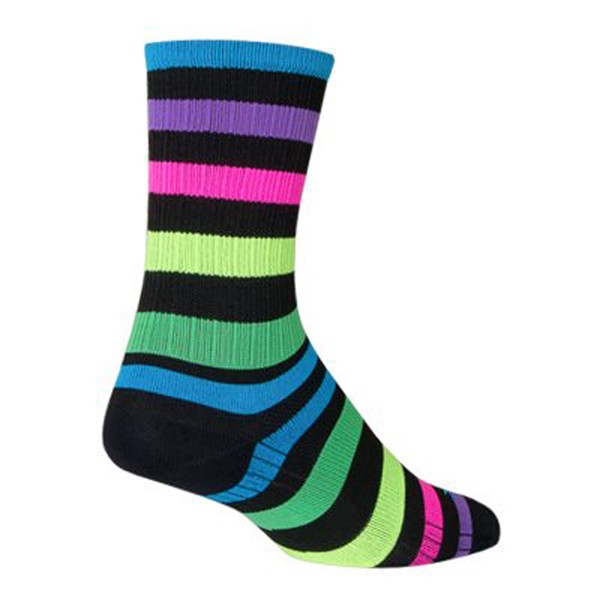 SockGuy SGX Night Bright Compression Cycling Socks - Breathable, Reinforced,