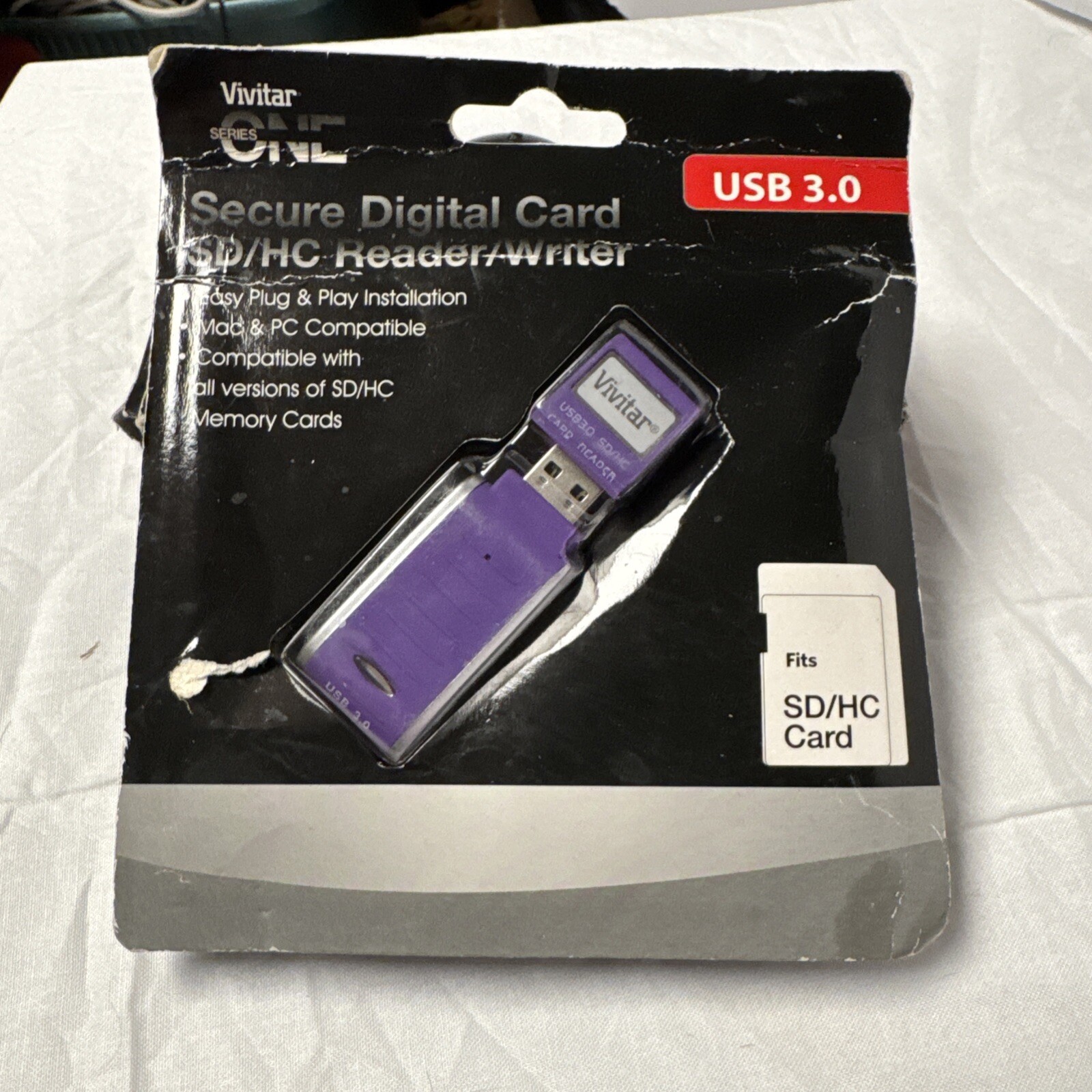 New Vivitar secure digital card SD/HC Reader/Writer  USB 3.0  VIV-3RW-SD-PUR